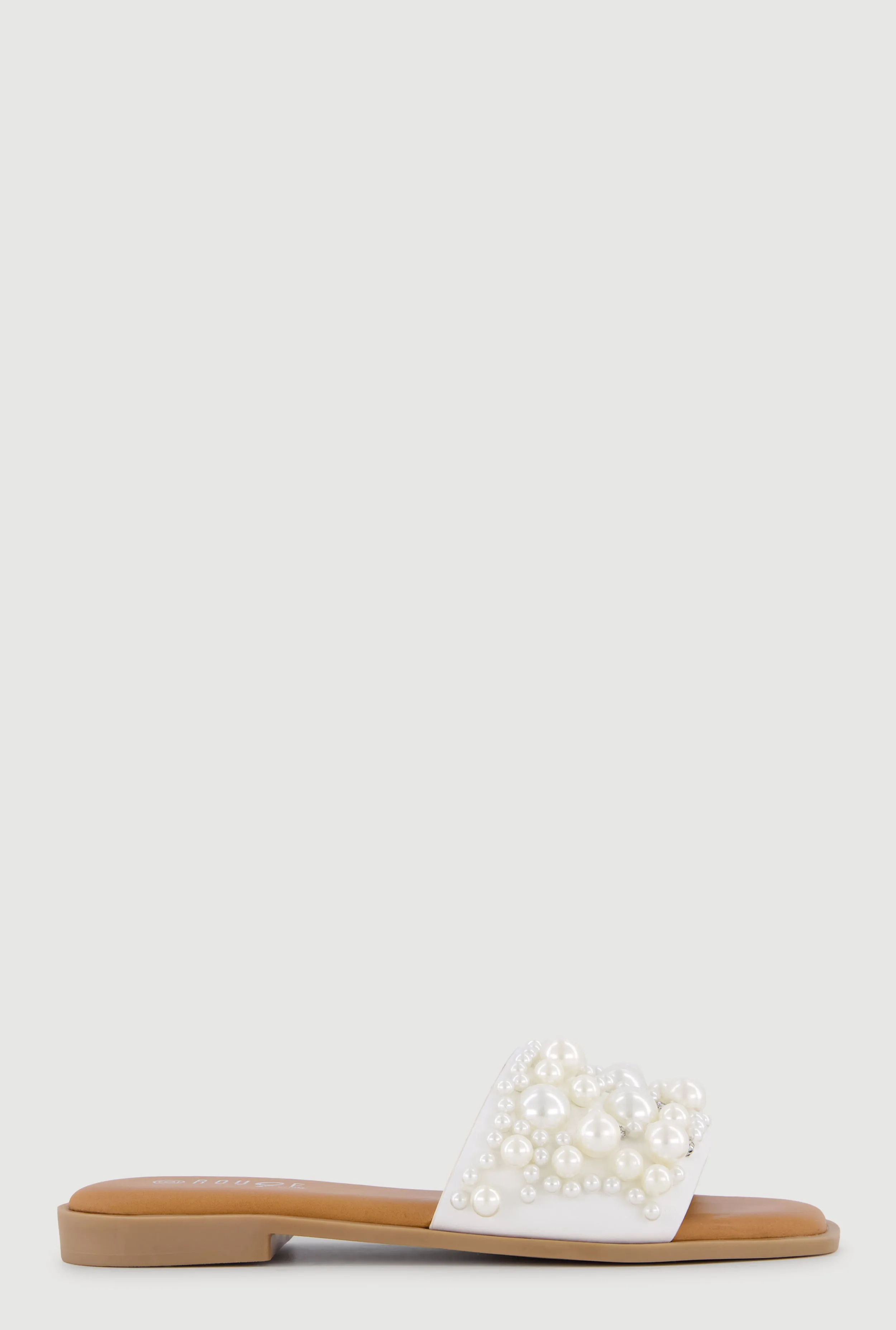 Faux Pearl and Rhinestone Single Band Slide Sandals sold by Rainbow product image thumbnail 2