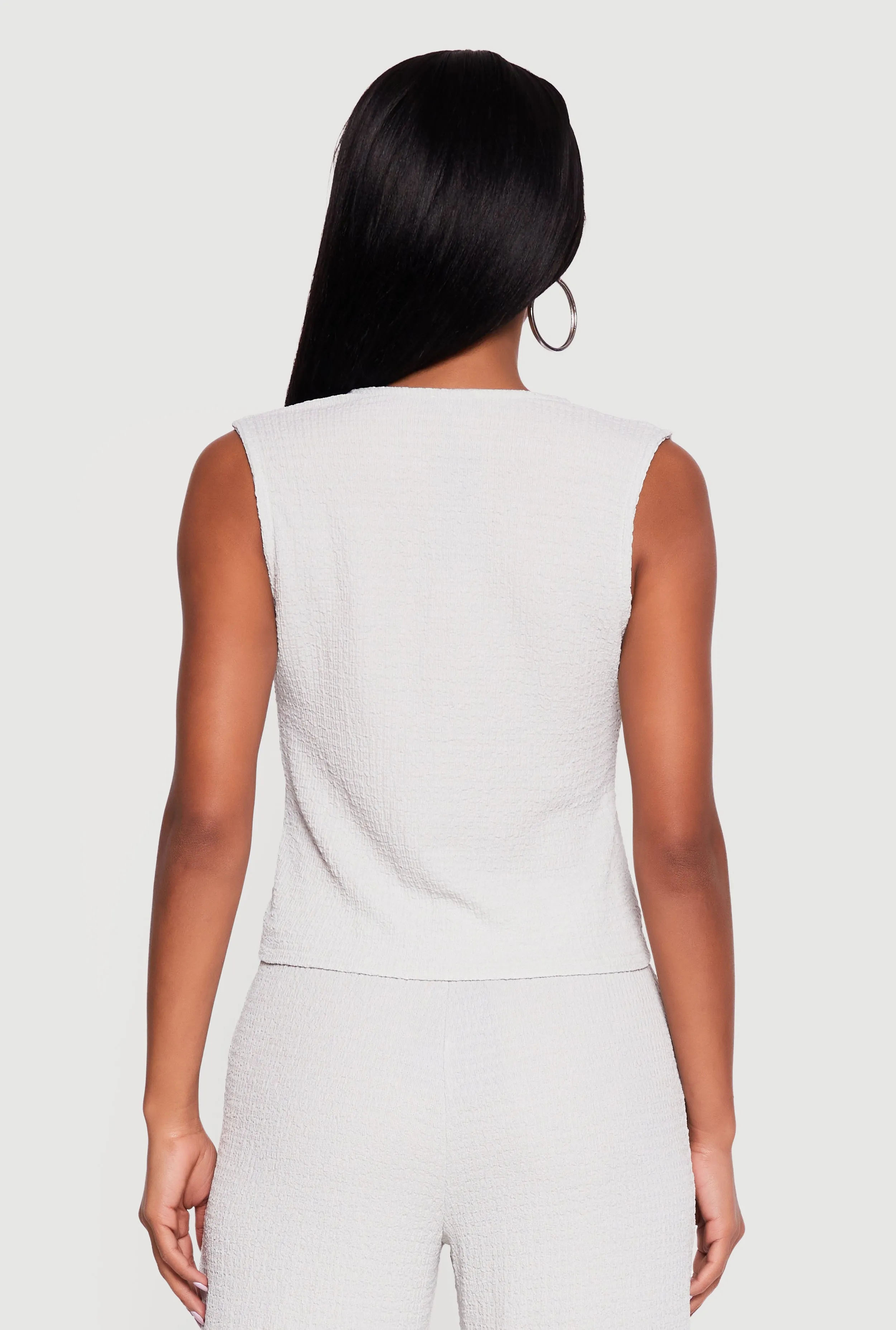 Textured Knit Button Front Blazer Vest sold by Rainbow product image thumbnail 5