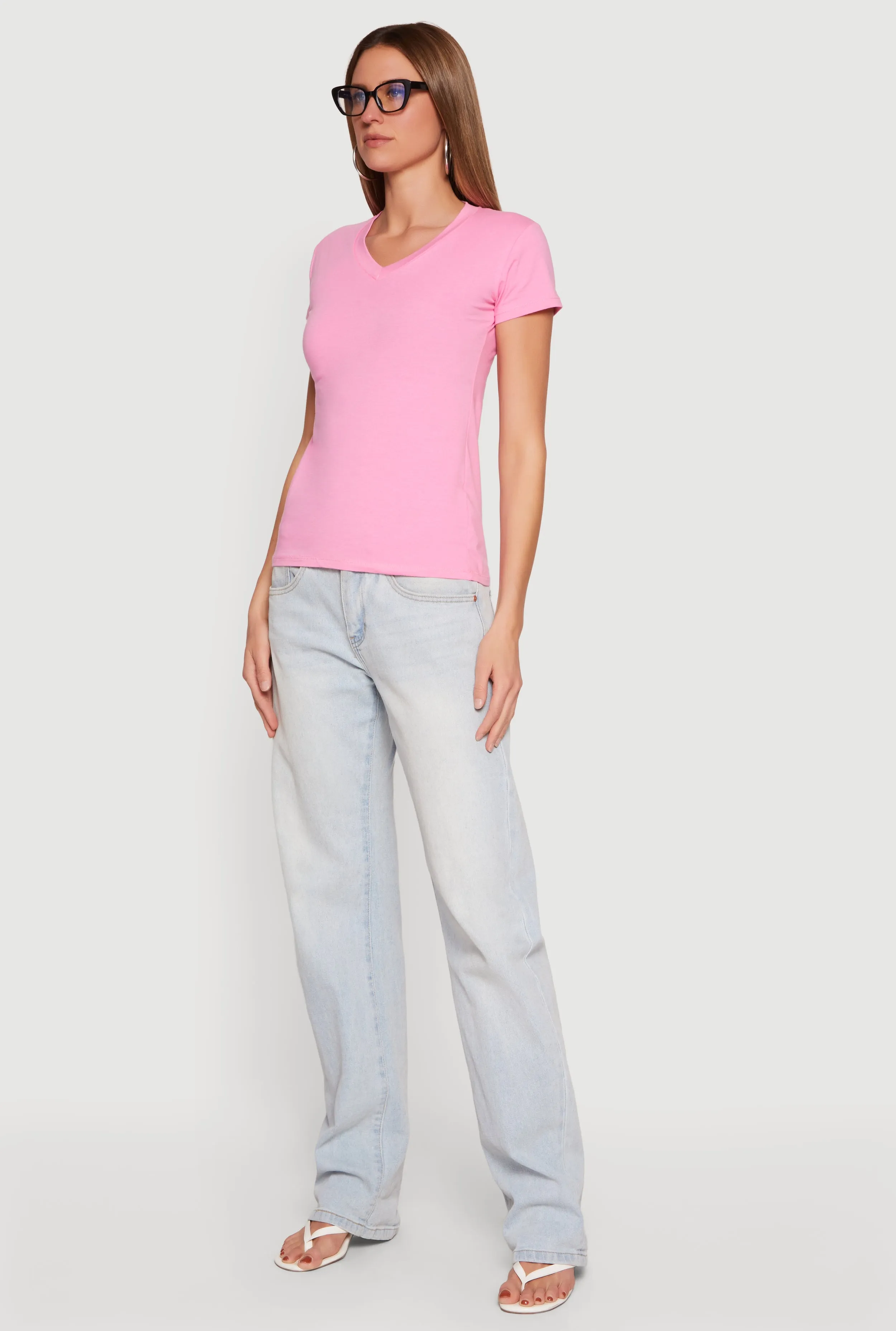 Short Sleeve V-Neck T-Shirt sold by Rainbow product image thumbnail 3