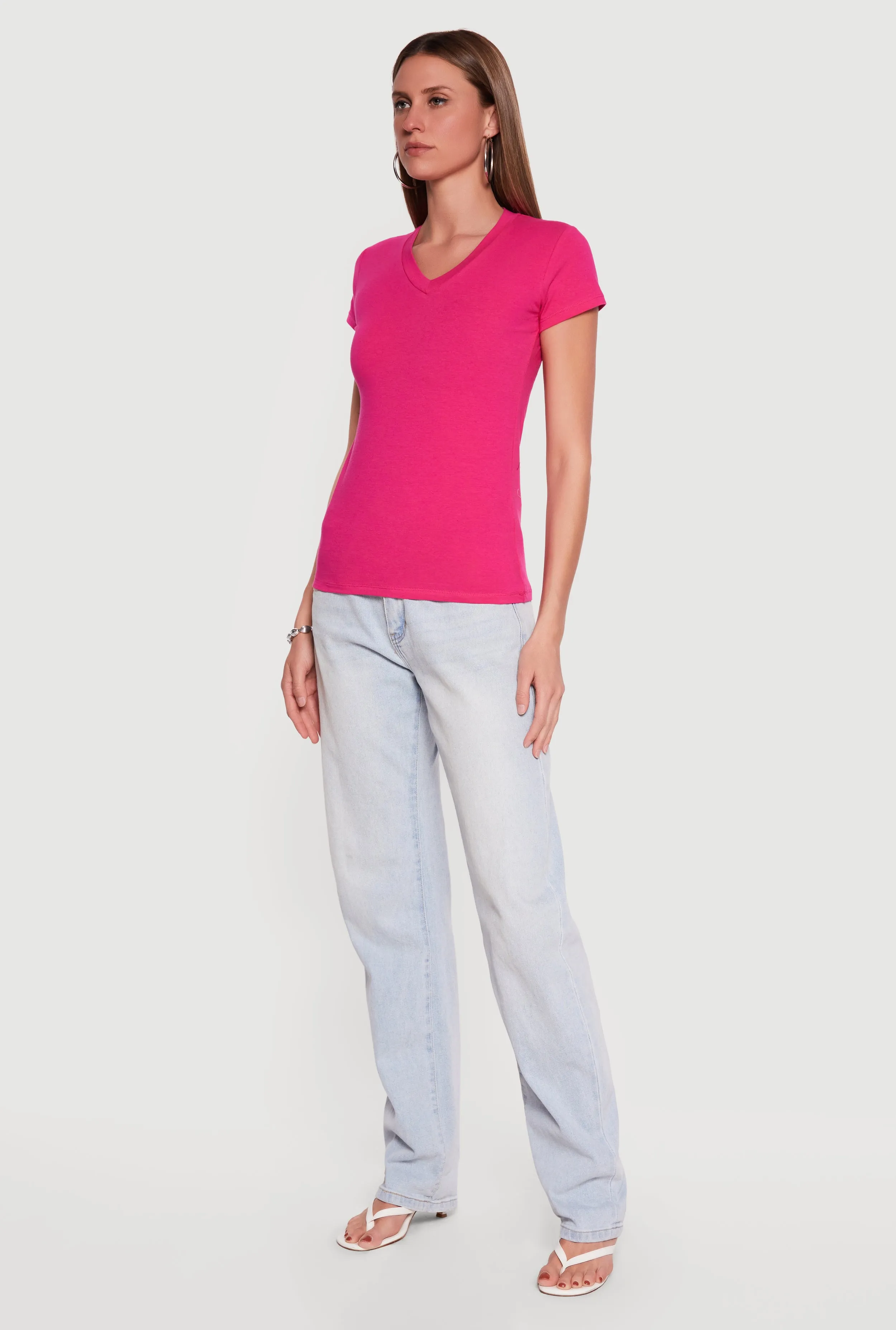 Short Sleeve V-Neck T-Shirt sold by Rainbow product image thumbnail 3