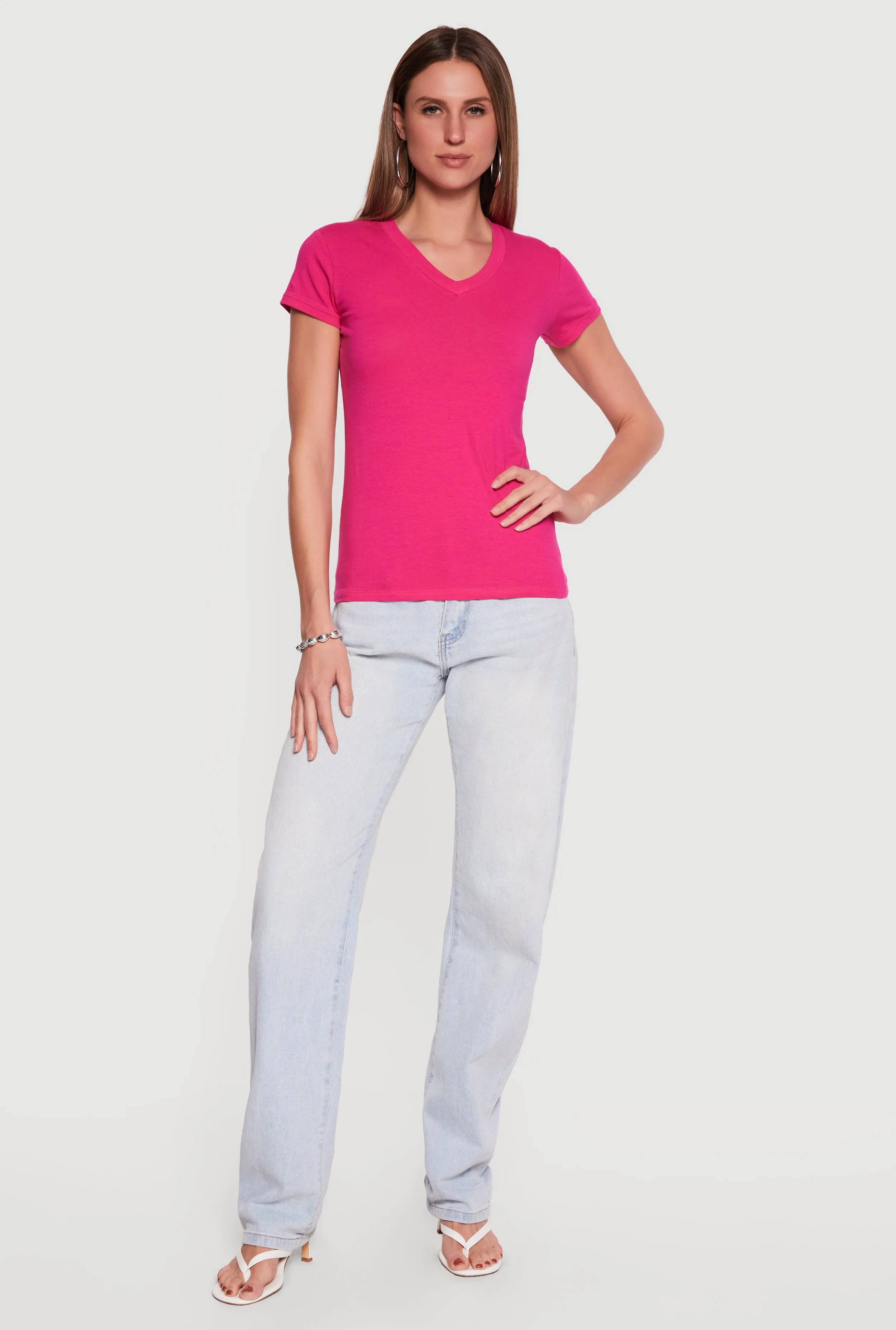 Short Sleeve V-Neck T-Shirt sold by Rainbow