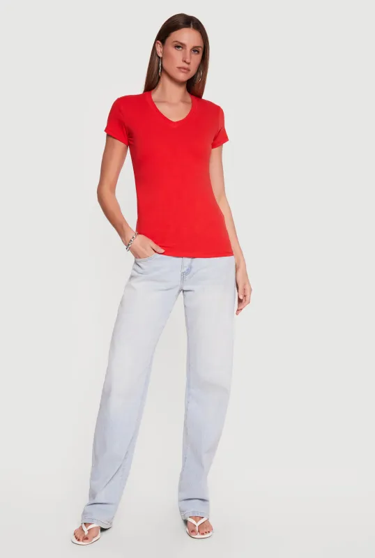 Short Sleeve V-Neck T-Shirt made by Rainbow