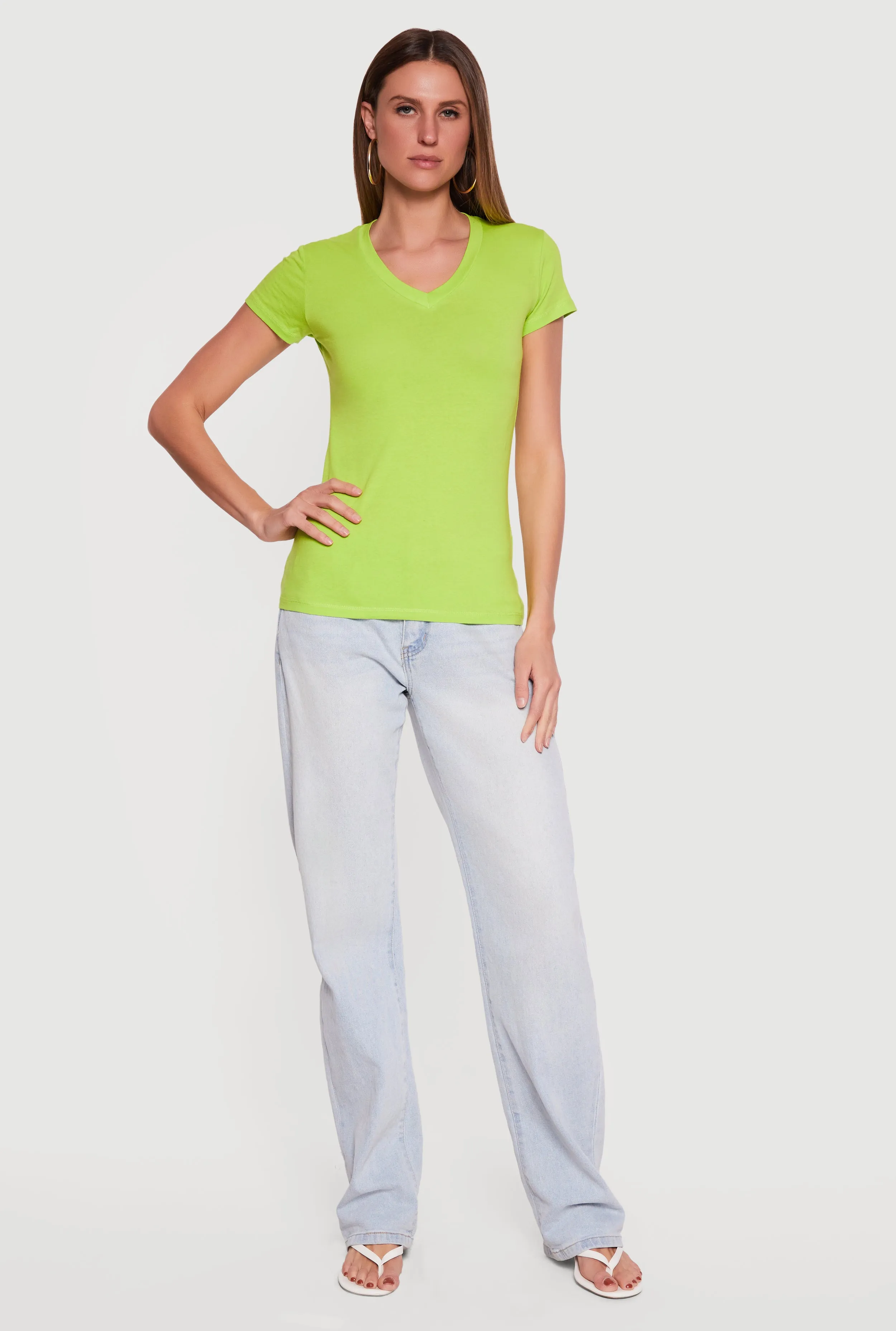 Short Sleeve V-Neck T-Shirt sold by Rainbow