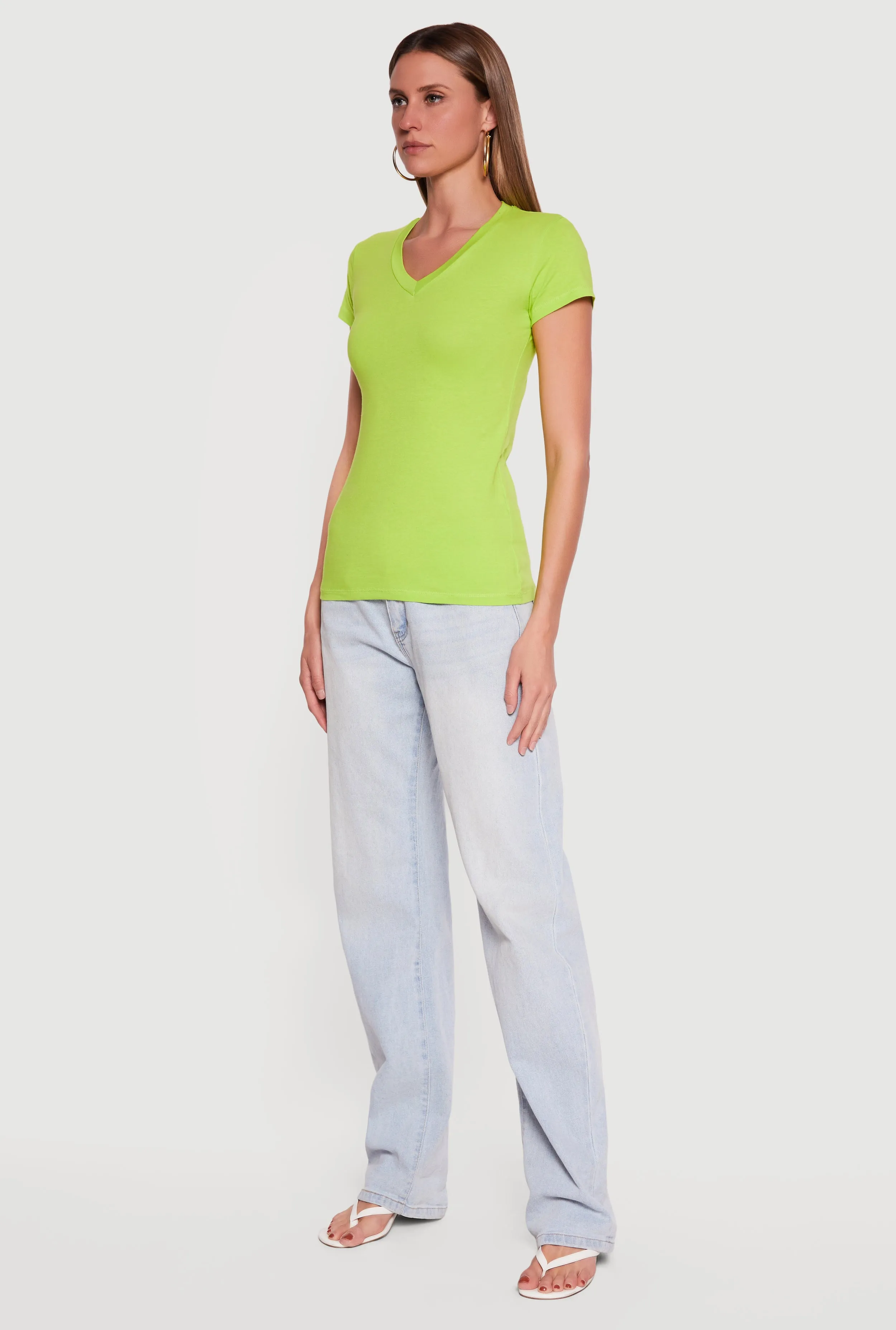 Short Sleeve V-Neck T-Shirt sold by Rainbow product image thumbnail 3