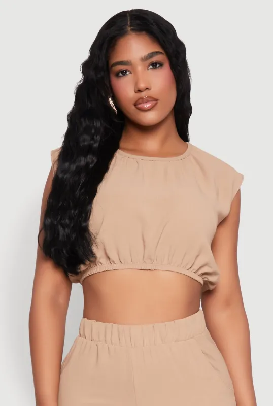 Airy Dolman Sleeve Crop Top made by Rainbow