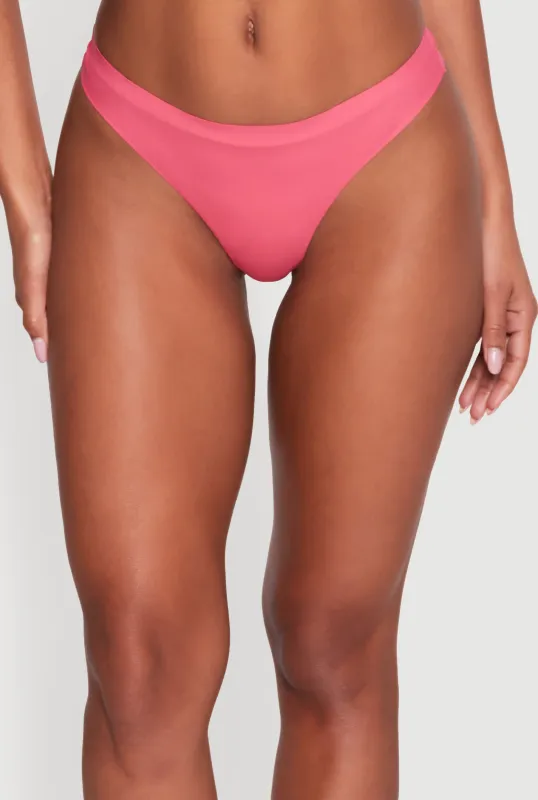 Solid Seamless Laser Cut Thong Panty made by Rainbow