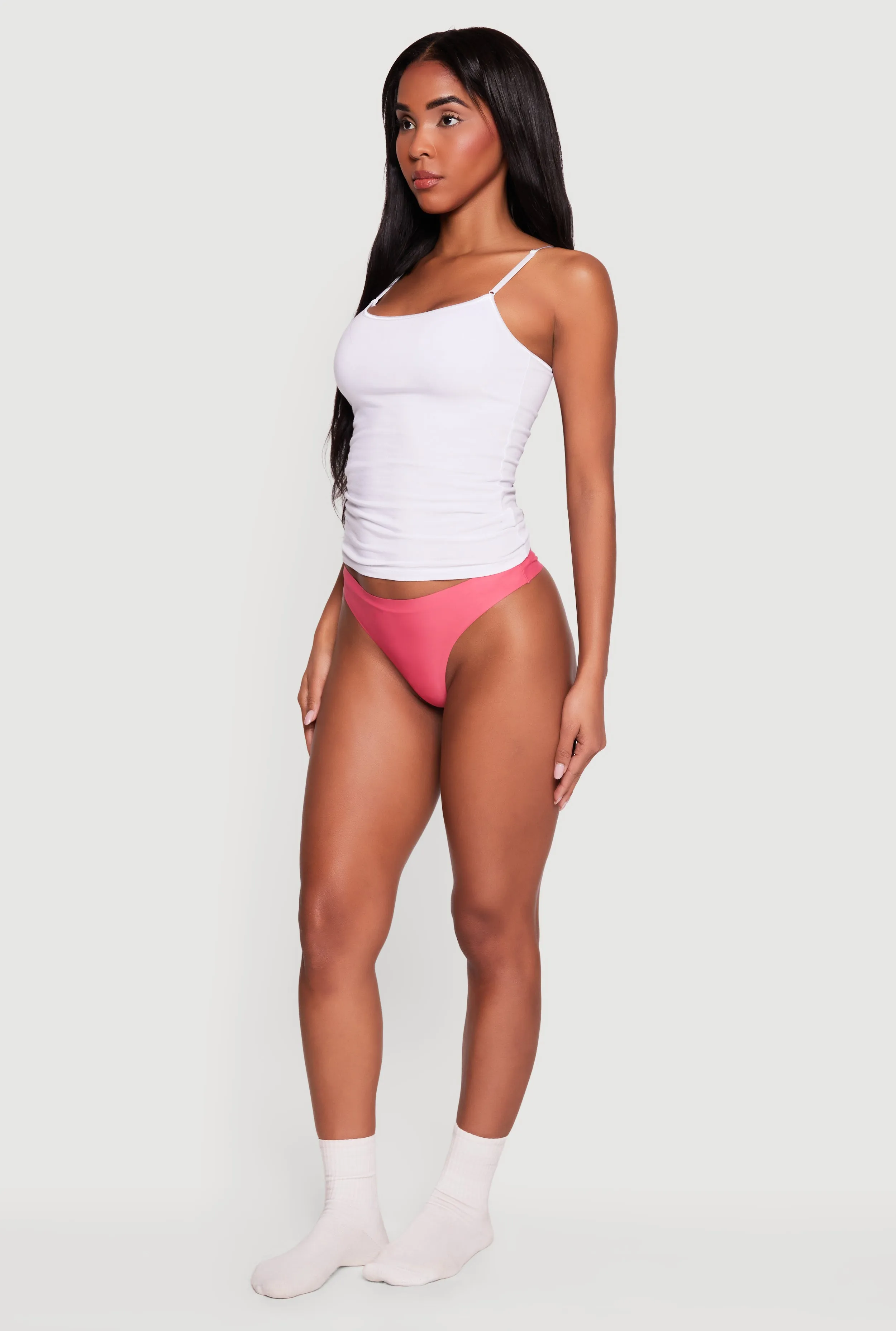 Solid Seamless Laser Cut Thong Panty sold by Rainbow product image thumbnail 3