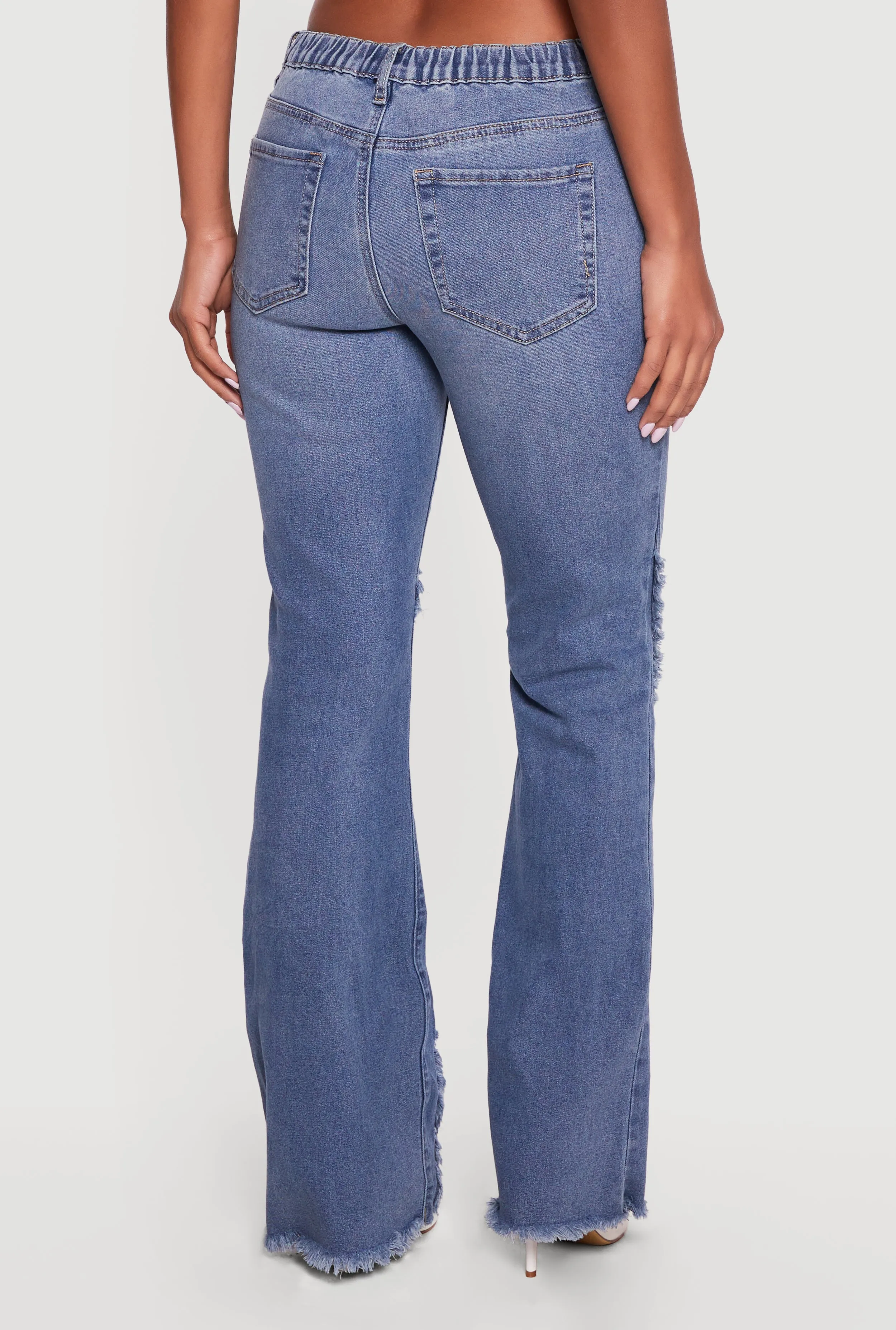 Almost Famous Frayed Trim Bootcut Jeans sold by Rainbow product image thumbnail 5