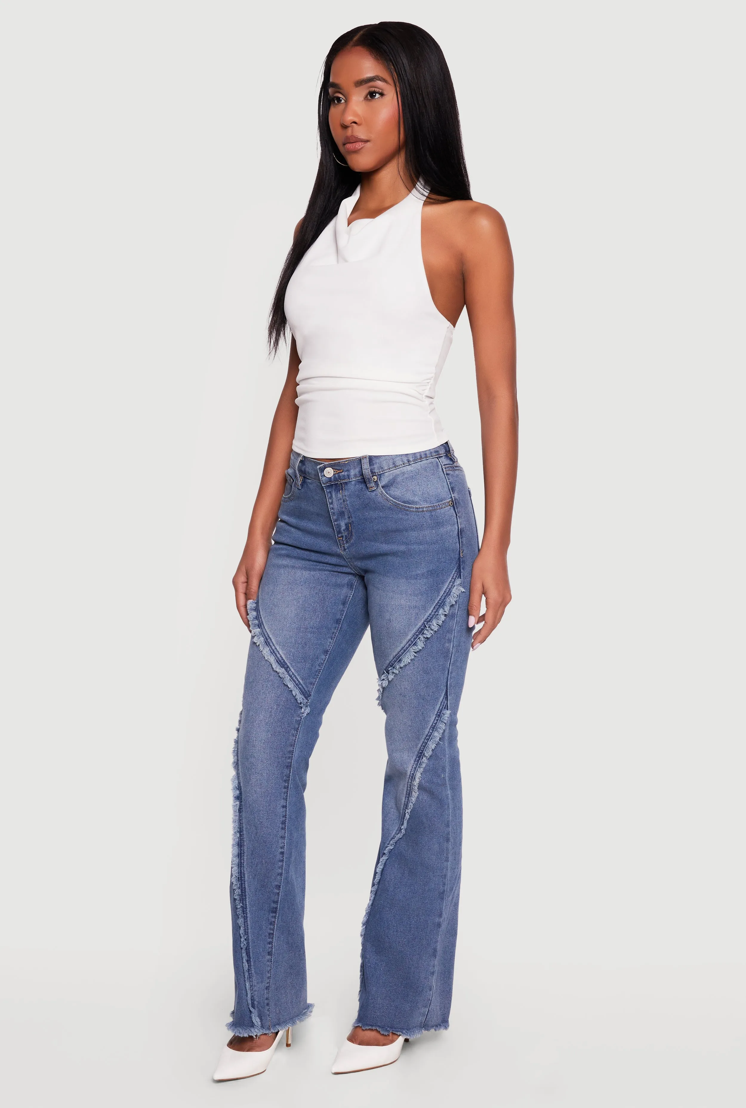 Almost Famous Frayed Trim Bootcut Jeans sold by Rainbow product image thumbnail 2