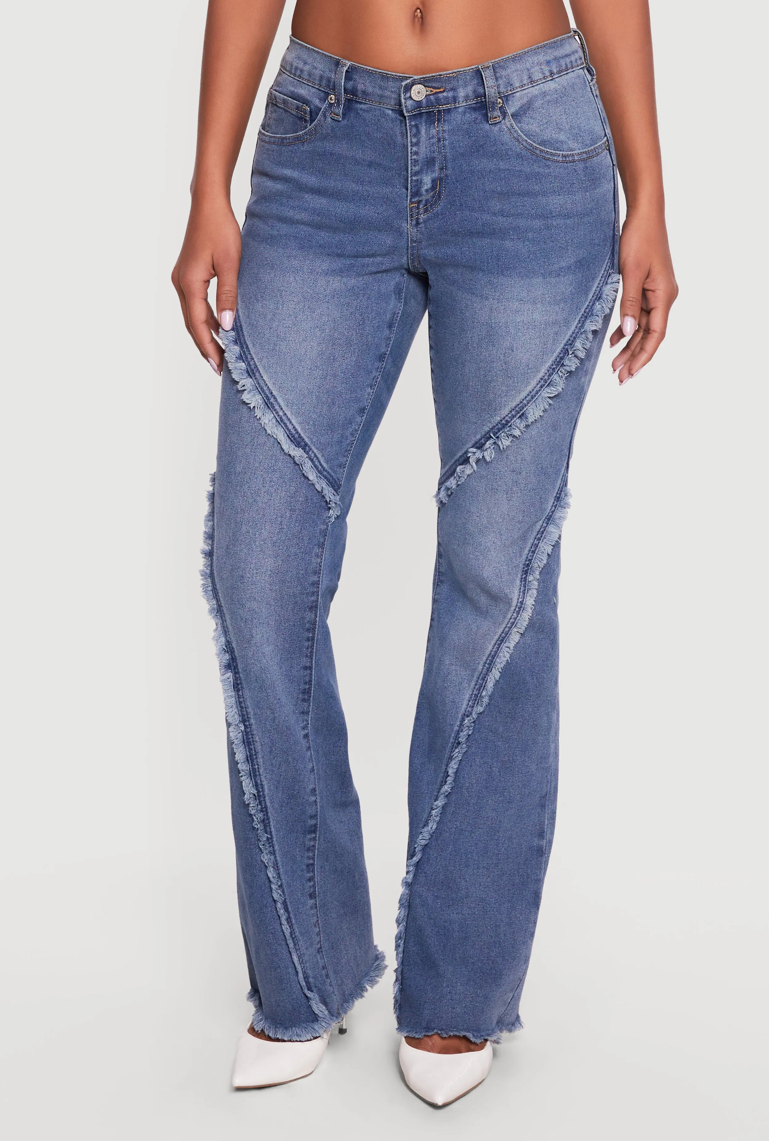 Almost Famous Frayed Trim Bootcut Jeans sold by Rainbow product image thumbnail 3