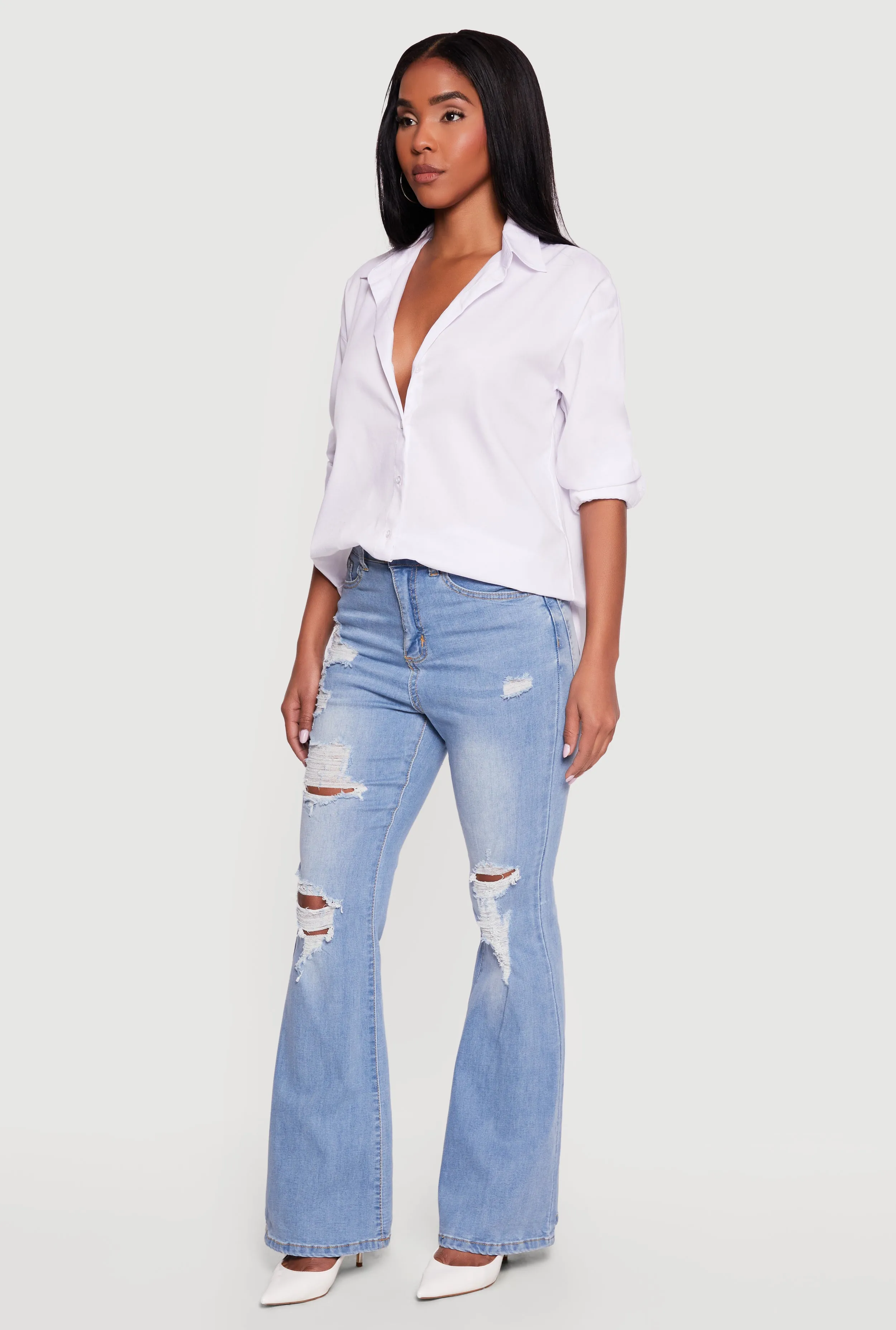 WAX Distressed Flare Jeans sold by Rainbow product image thumbnail 2