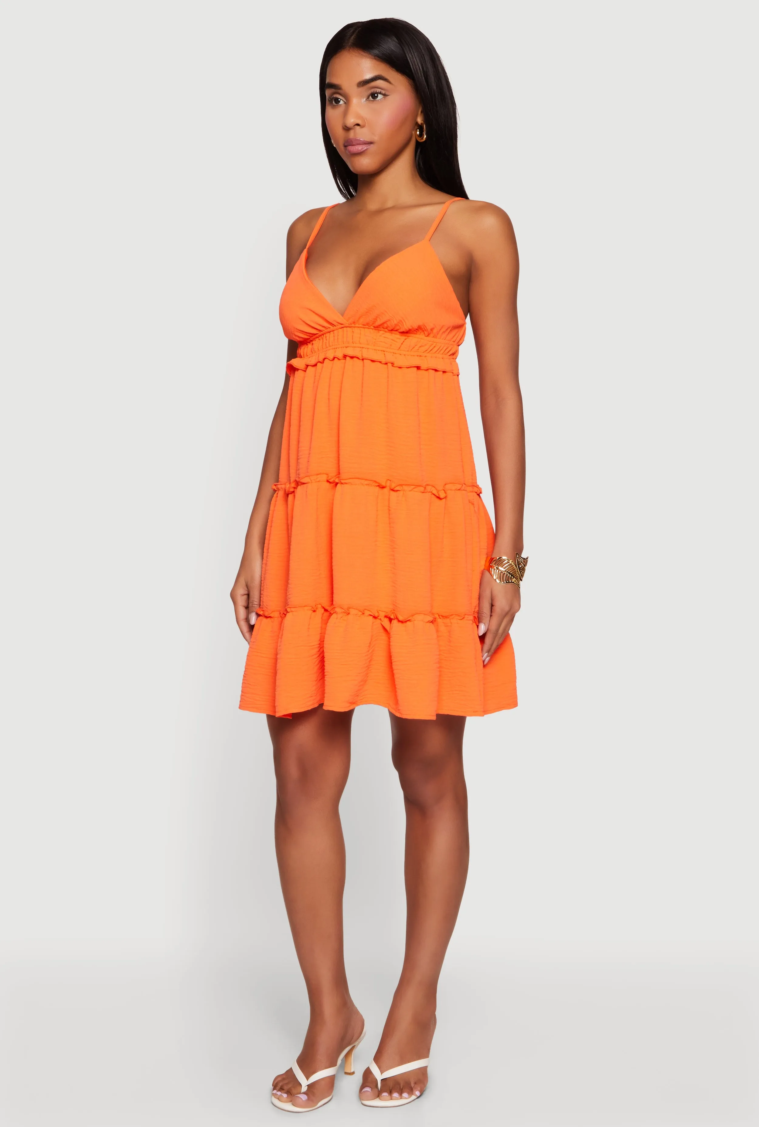 Crepe Knit V Neck Tiered Dress sold by Rainbow product image thumbnail 2