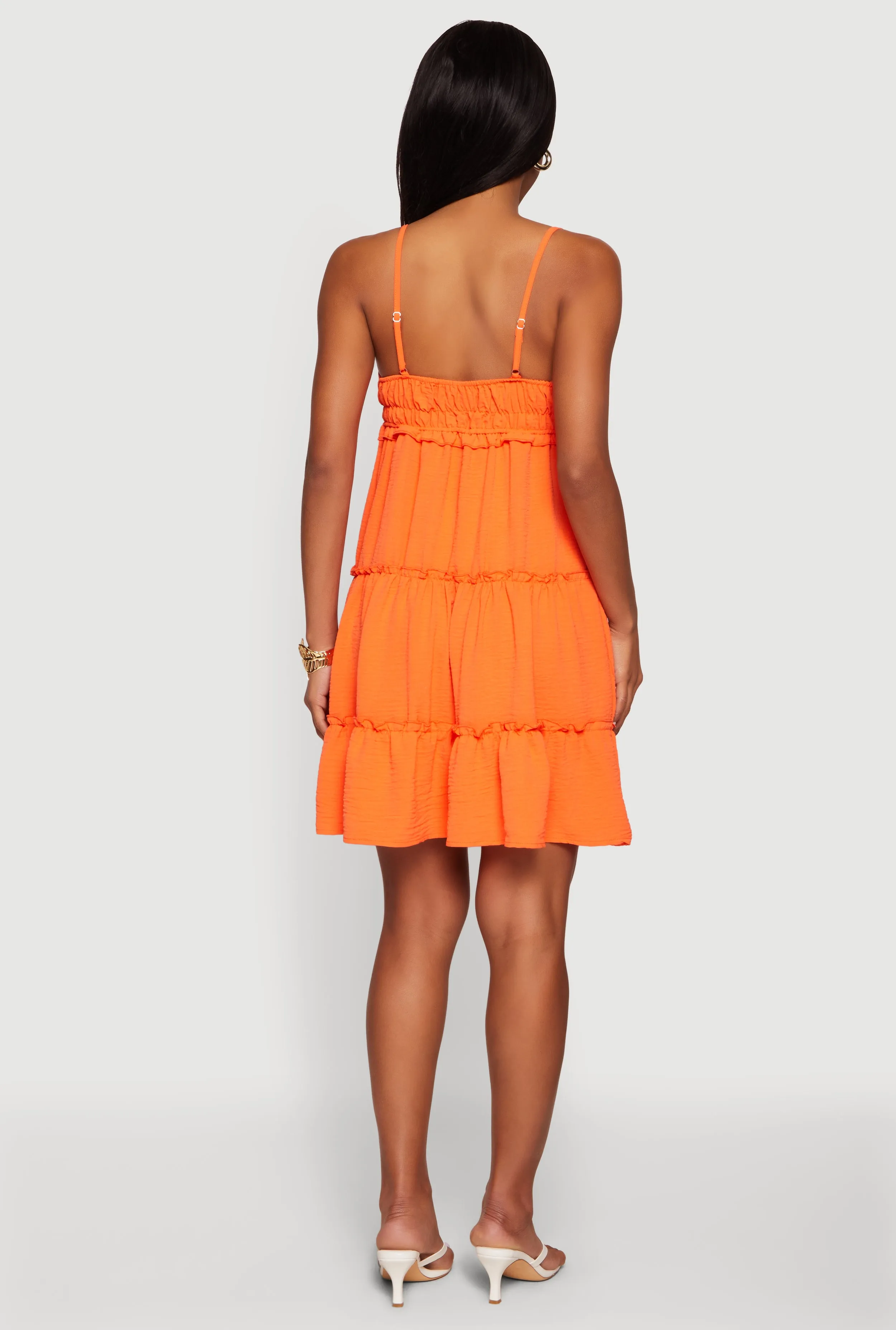 Crepe Knit V Neck Tiered Dress sold by Rainbow product image thumbnail 3