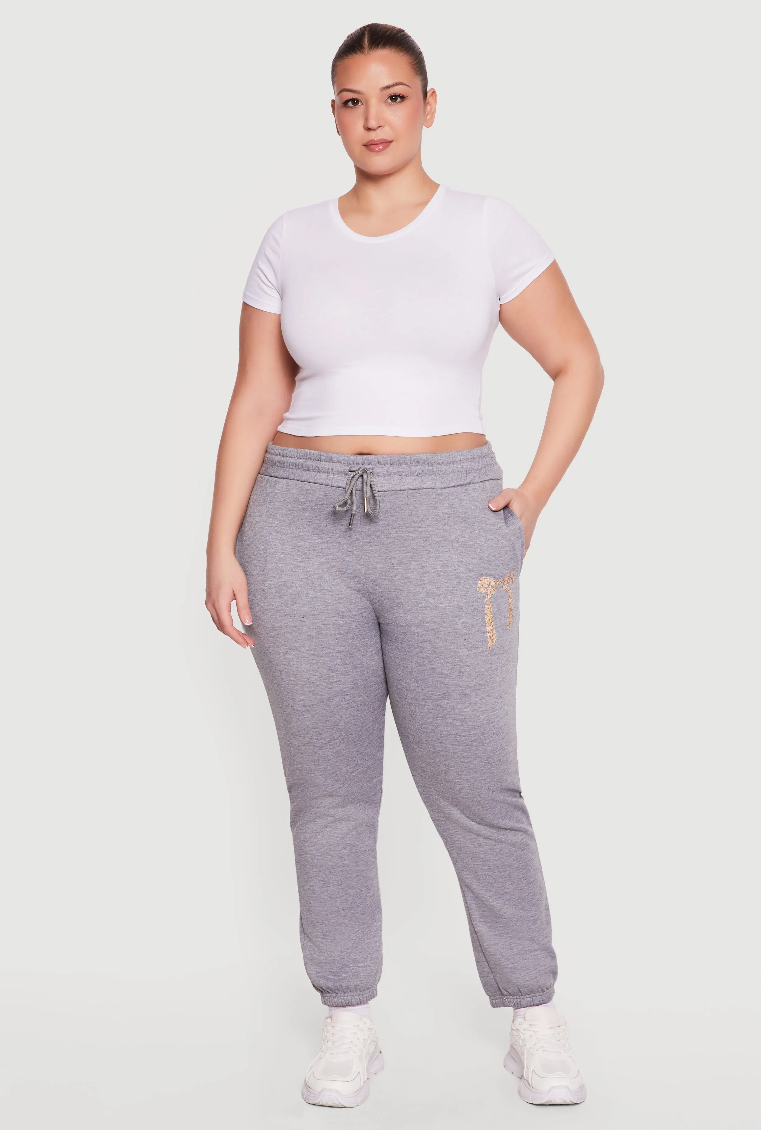 Plus Size Bow Graphic Detail Sweatpants sold by Rainbow product image thumbnail 4