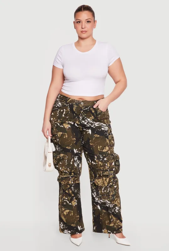 Plus Size VIP Hunter Camo Cargo Pocket Pants made by Rainbow