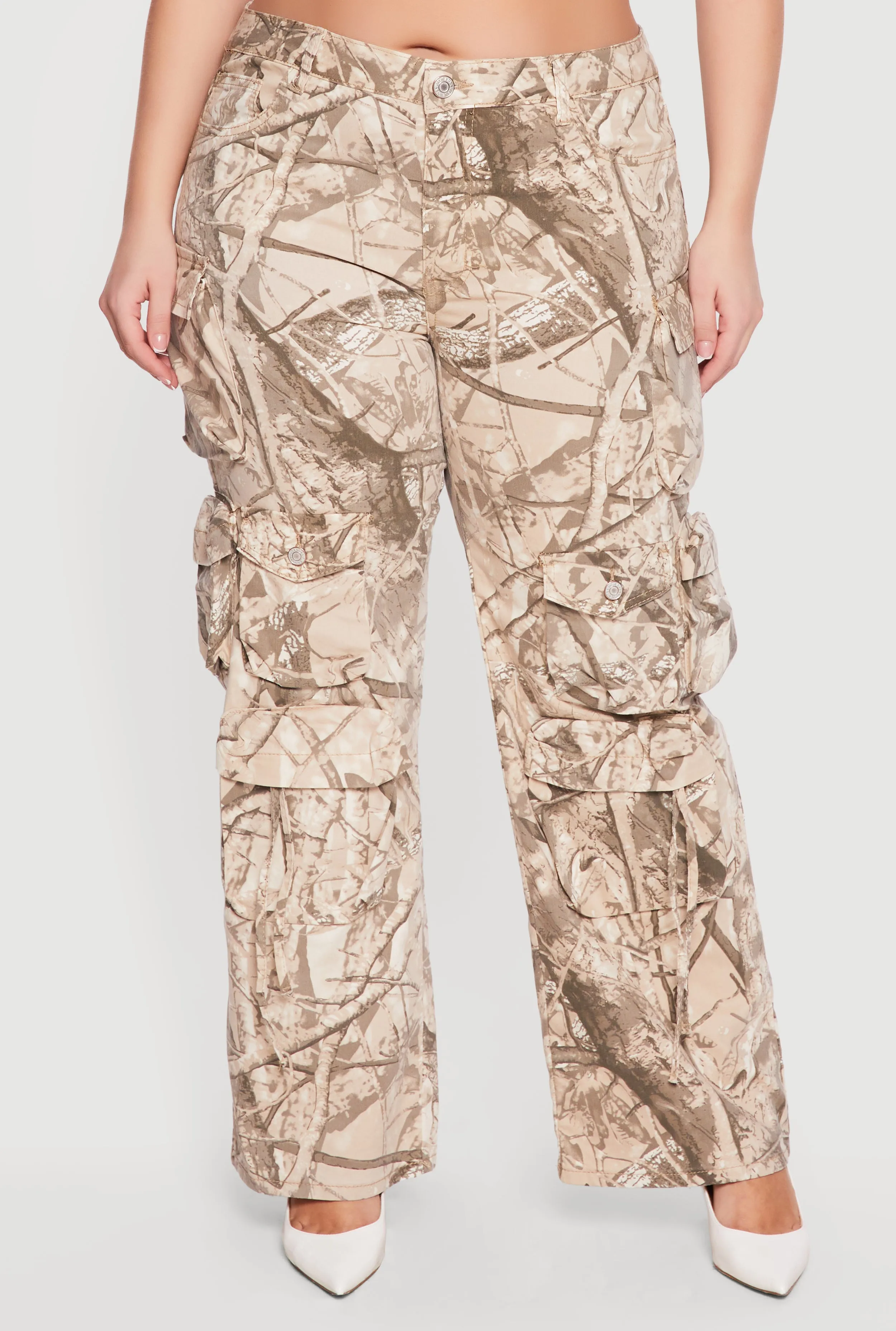 Plus Size Hunter Camo Cargo Pocket Pants sold by Rainbow product image thumbnail 3