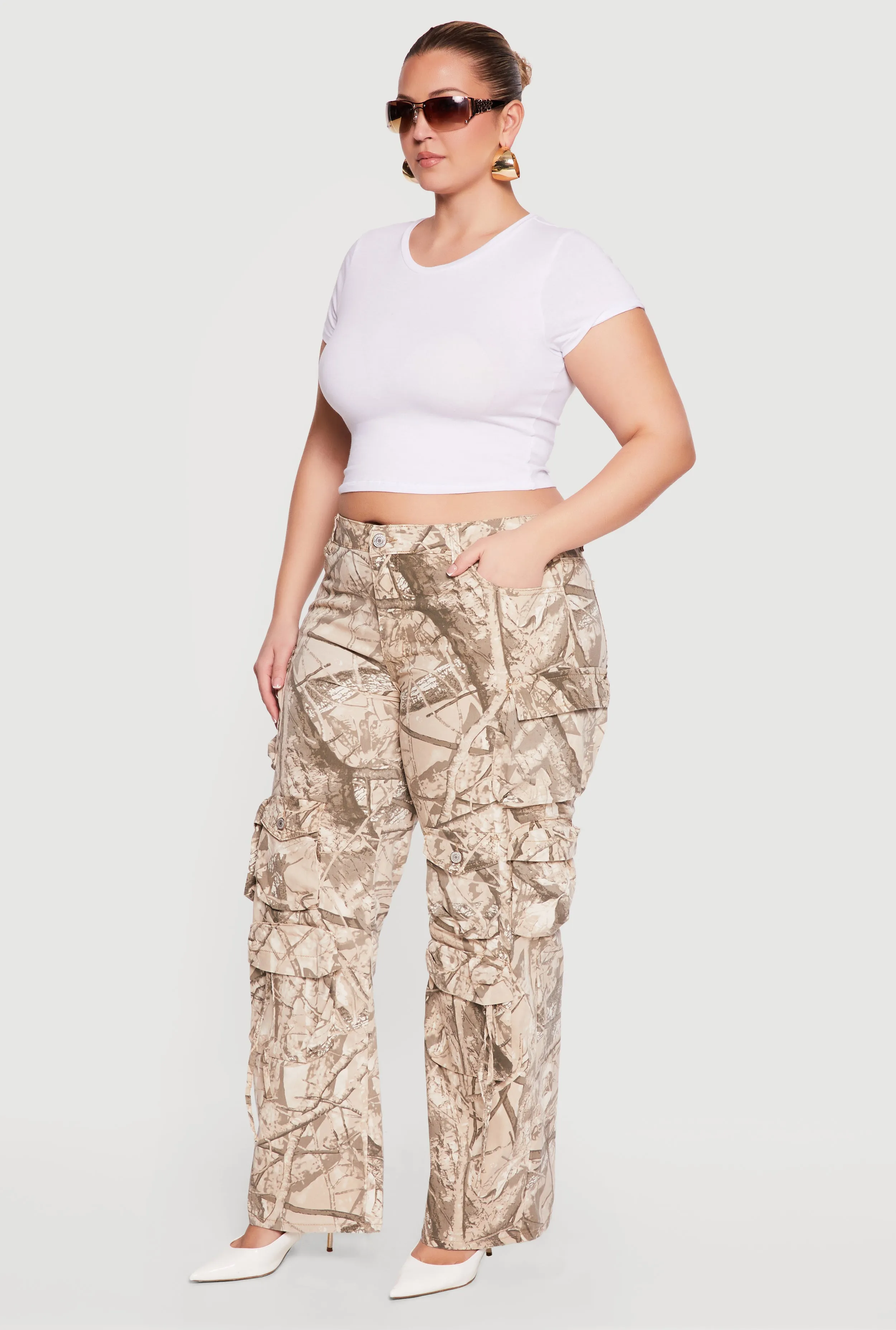Plus Size Hunter Camo Cargo Pocket Pants sold by Rainbow product image thumbnail 2