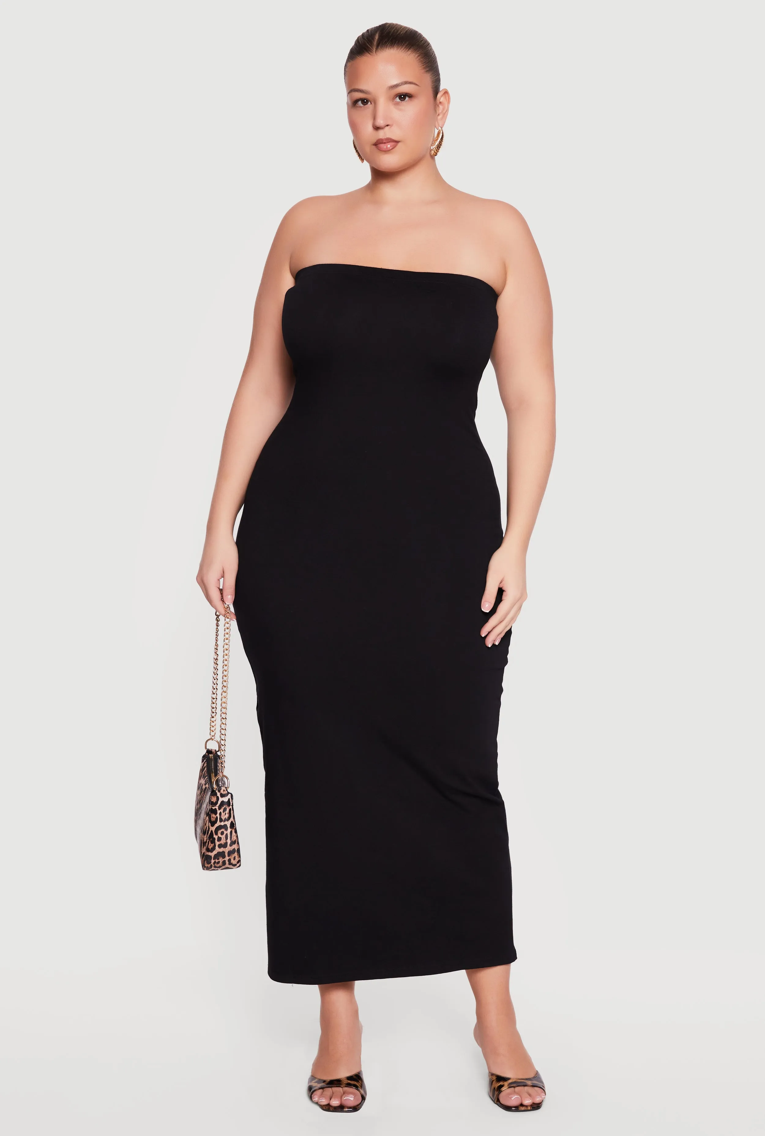 Plus Size Solid Maxi Tube Dress sold by Rainbow