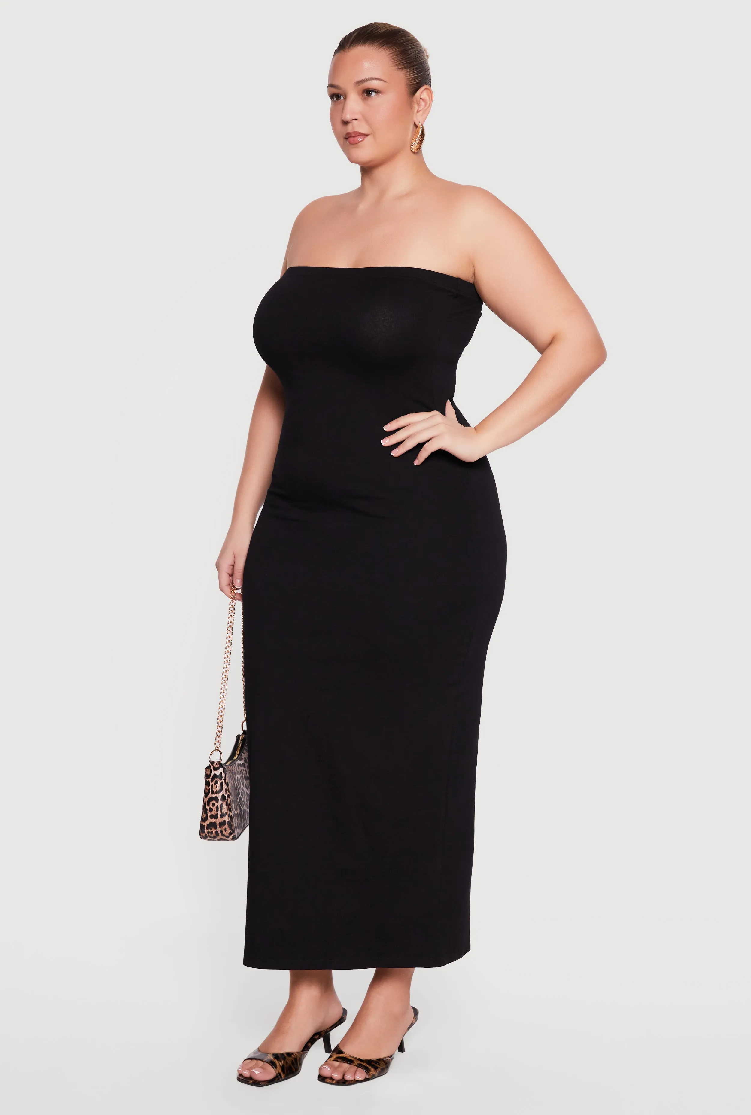 Plus Size Solid Maxi Tube Dress sold by Rainbow product image thumbnail 2