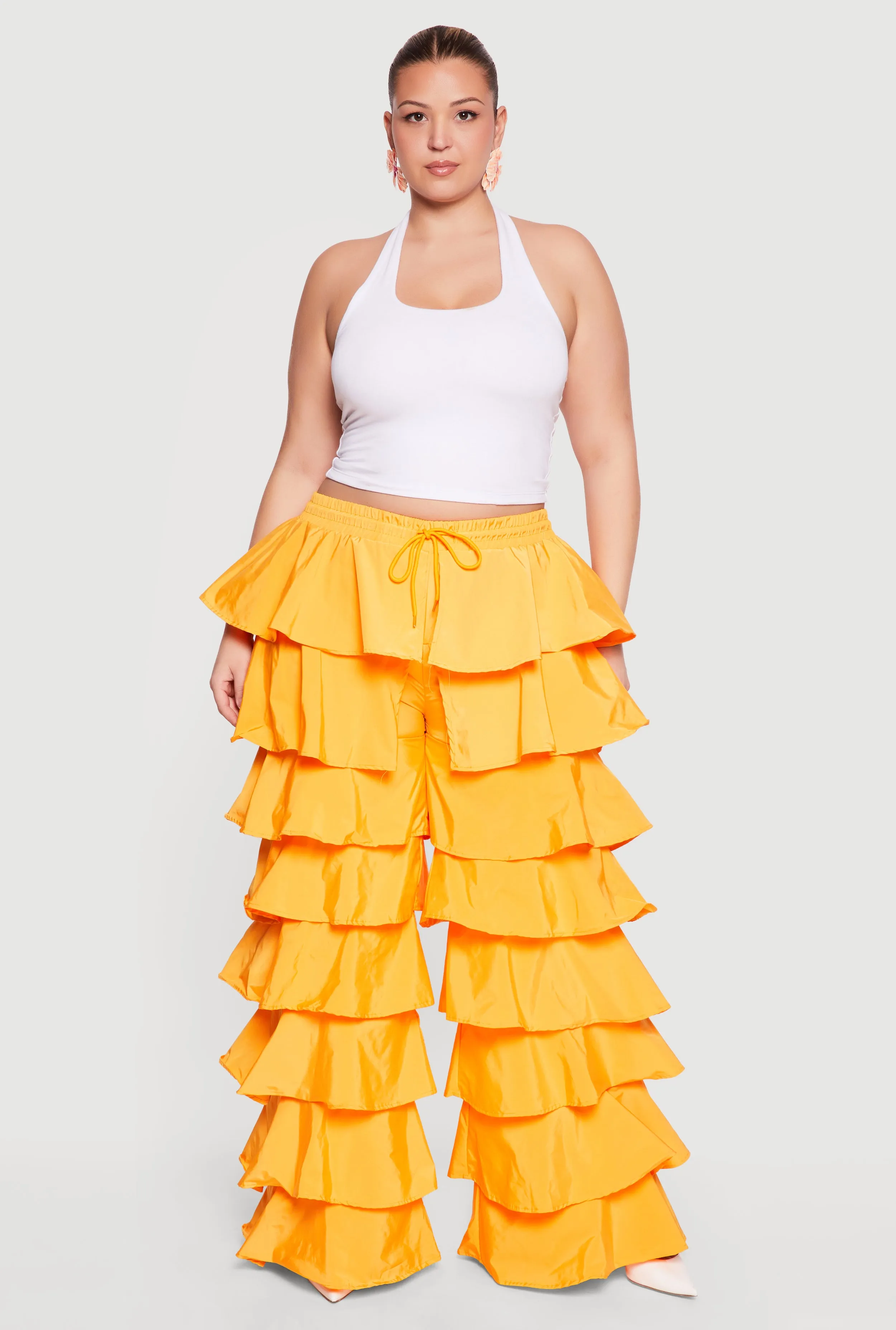 Plus Size High Waisted Ruffle Tiered Pants sold by Rainbow product image thumbnail 2
