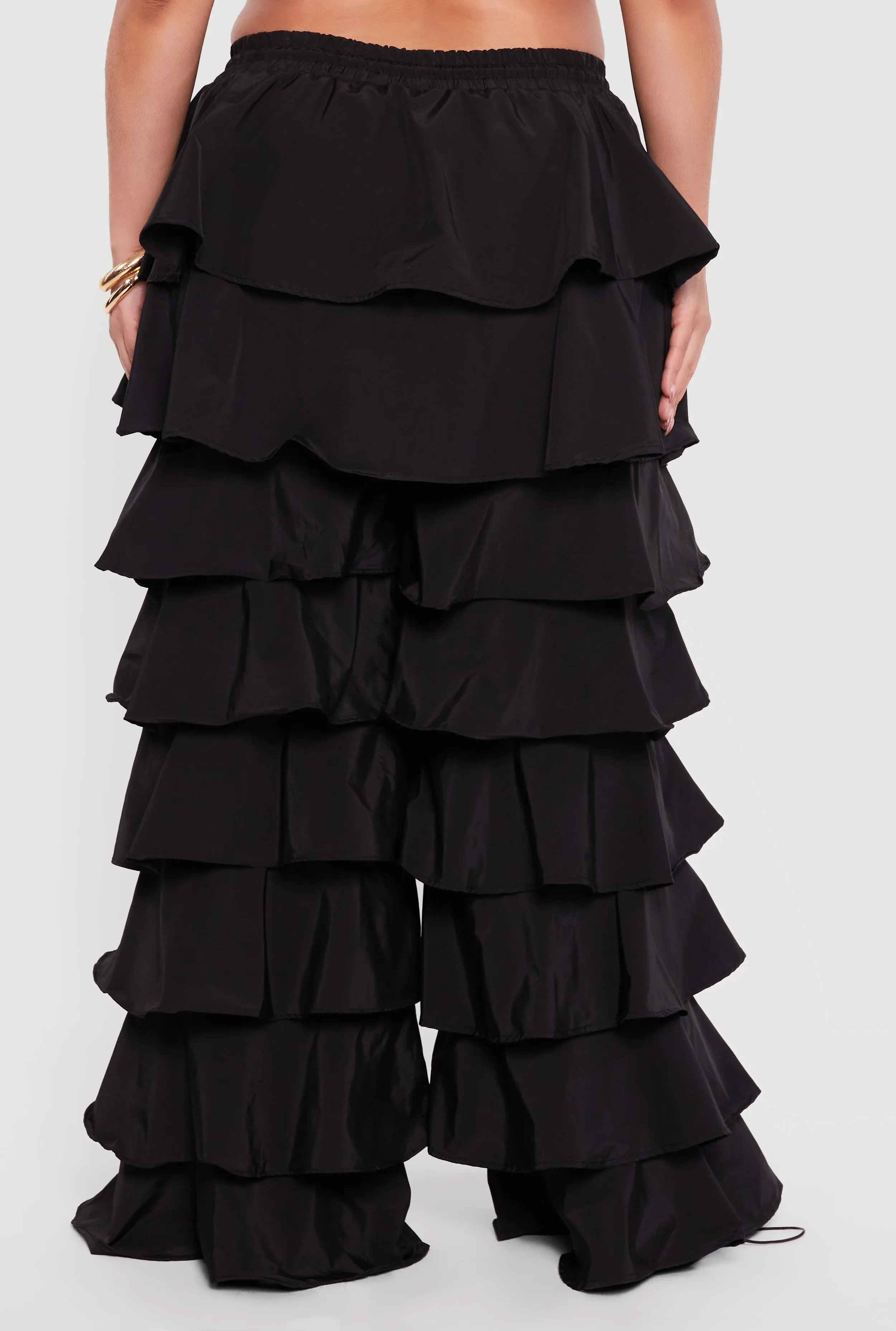 Plus Size High Waisted Ruffle Tiered Pants sold by Rainbow product image thumbnail 5