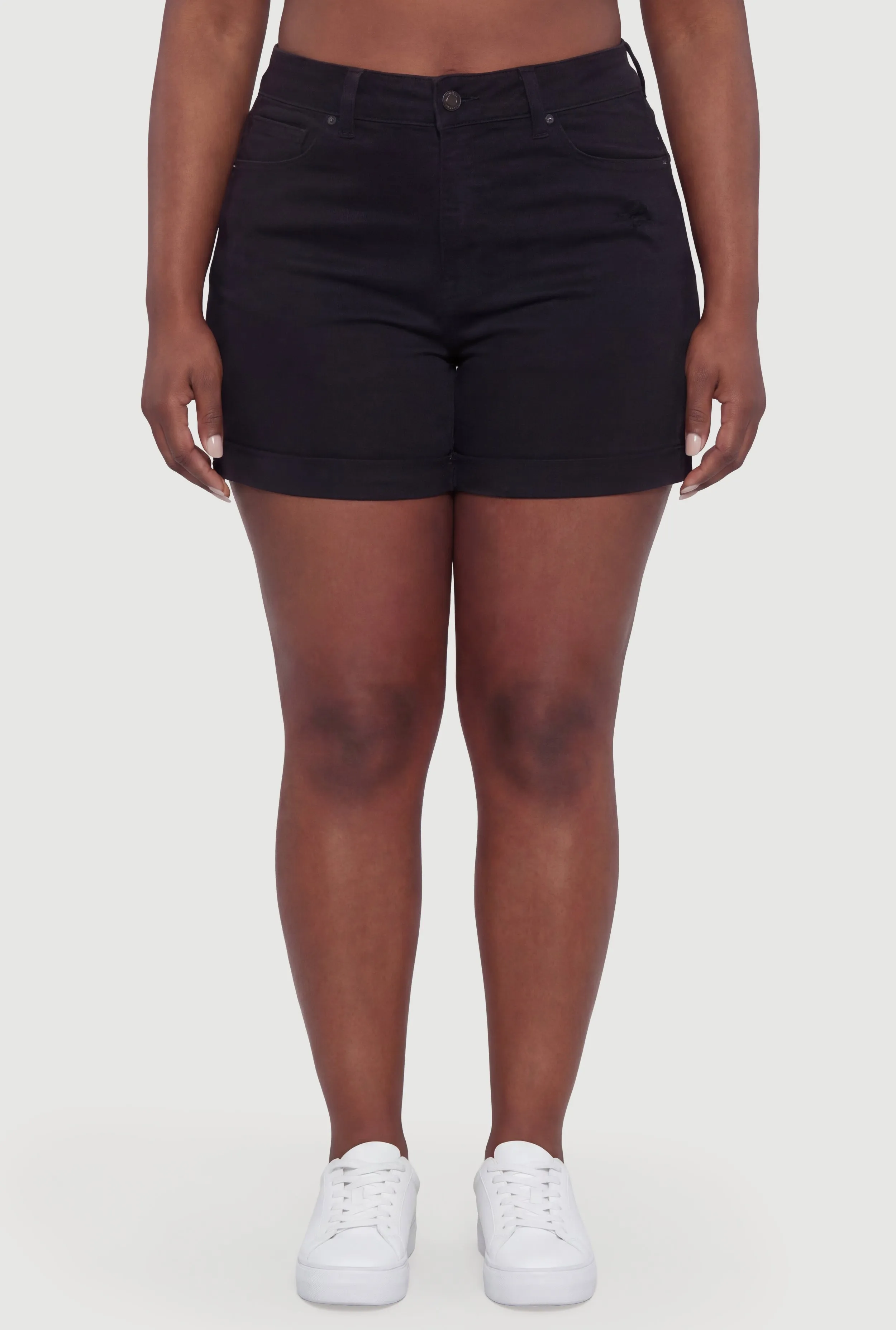 Plus Size WAX Roll Cuffed Distressed Shorts sold by Rainbow product image thumbnail 3