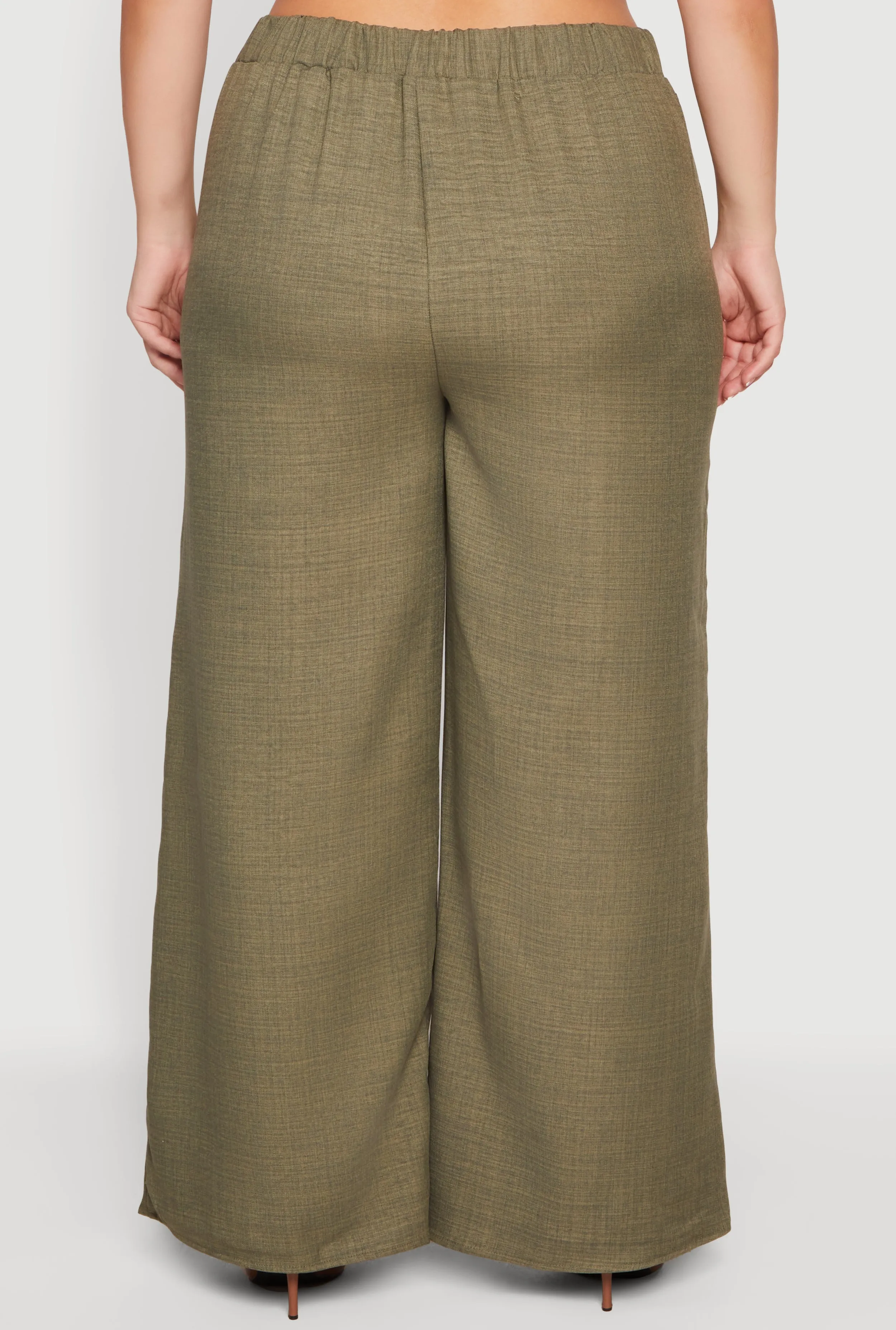 Plus Size High Waisted Wide Leg Pleated Pants sold by Rainbow product image thumbnail 5