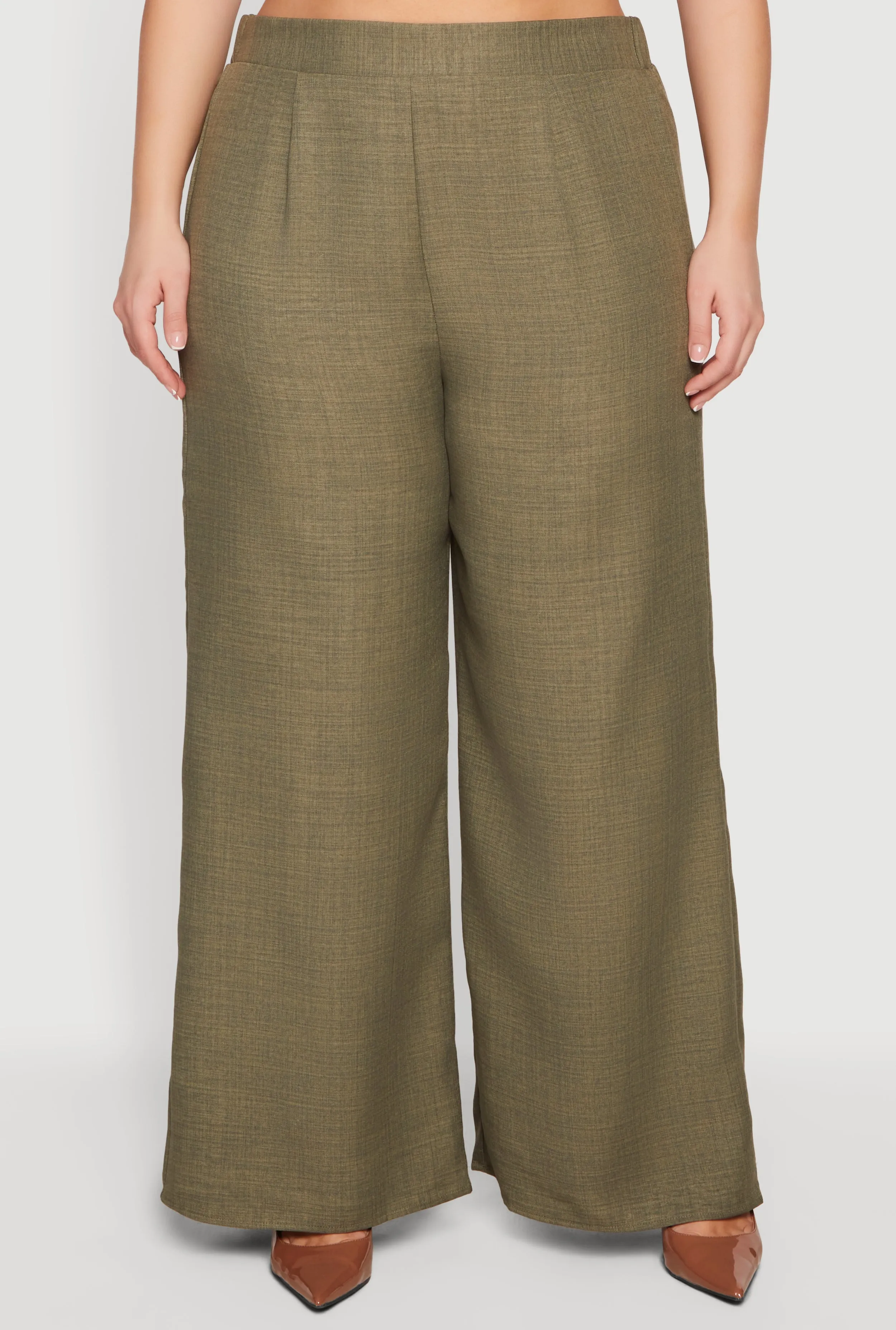 Plus Size High Waisted Wide Leg Pleated Pants sold by Rainbow product image thumbnail 3