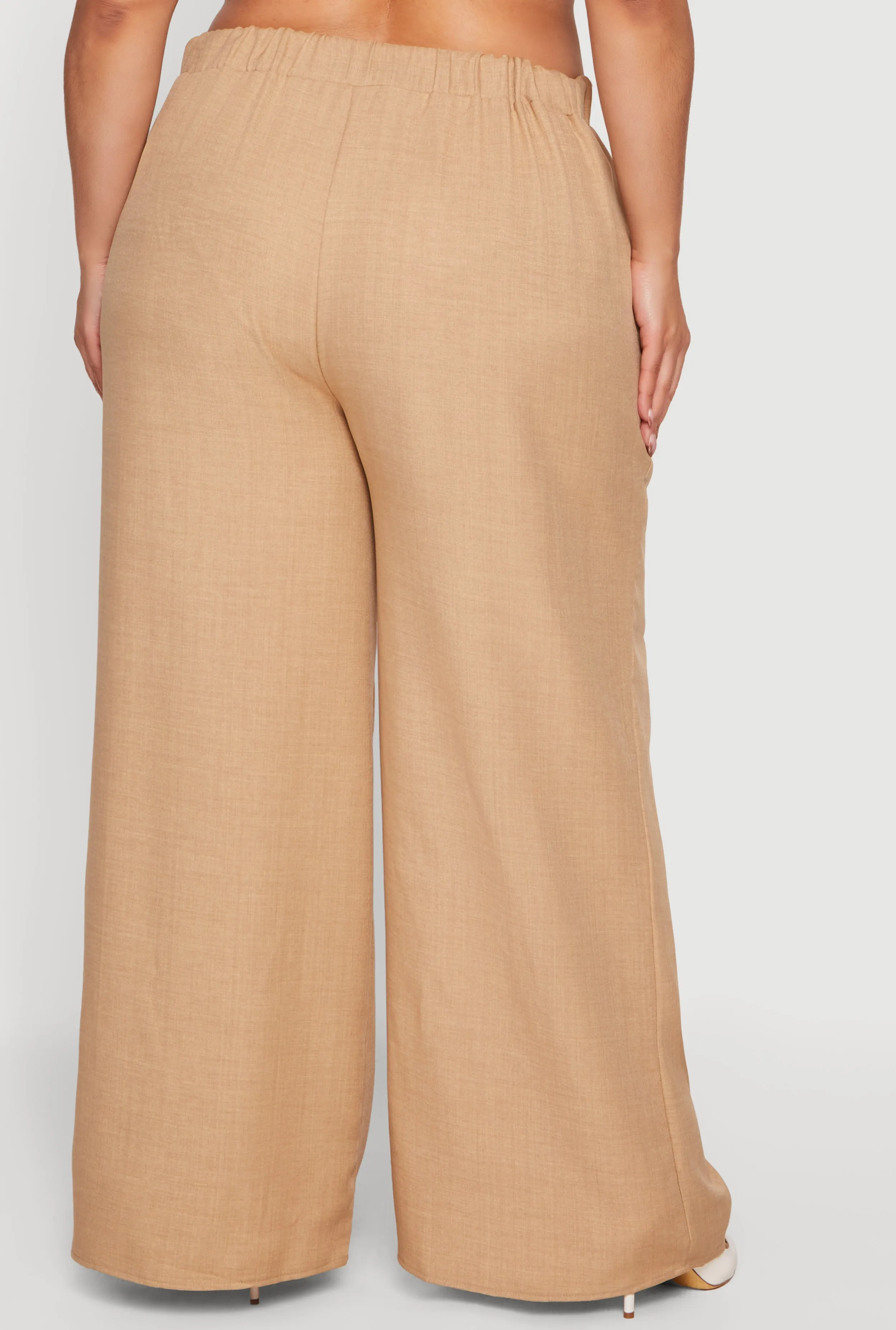 Plus Size High Waisted Wide Leg Pleated Pants sold by Rainbow product image thumbnail 5