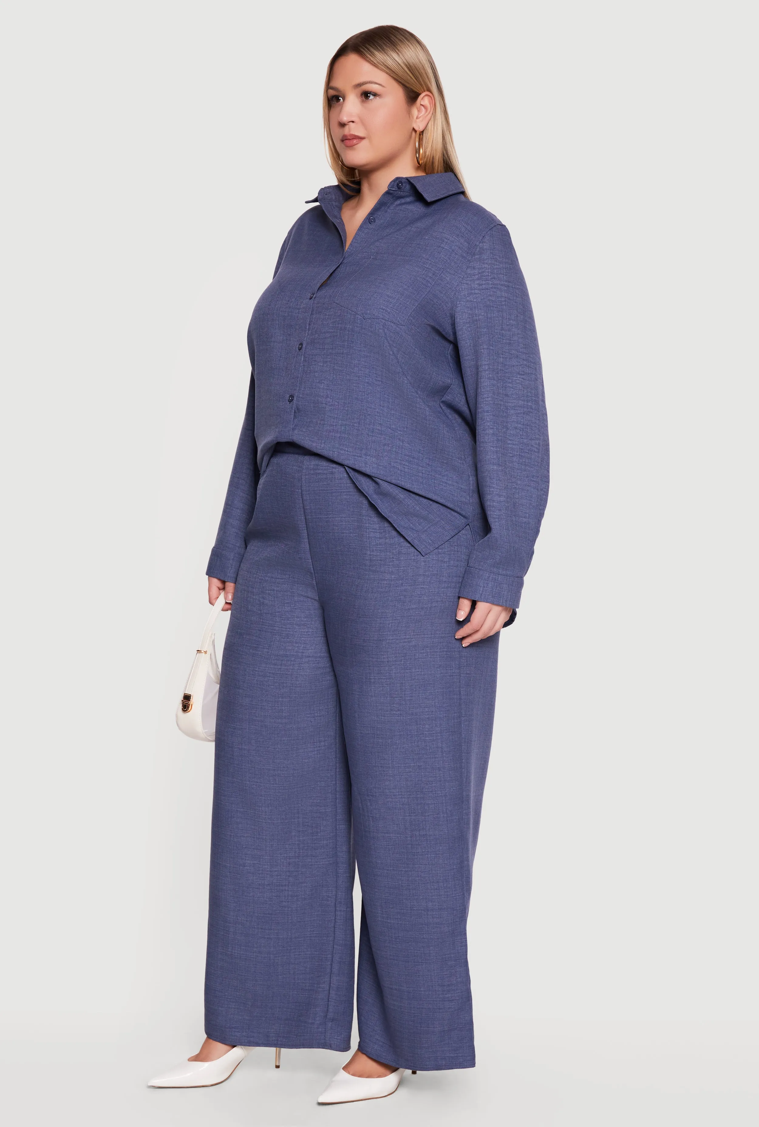 Plus Size High Waisted Wide Leg Pleated Pants sold by Rainbow product image thumbnail 2