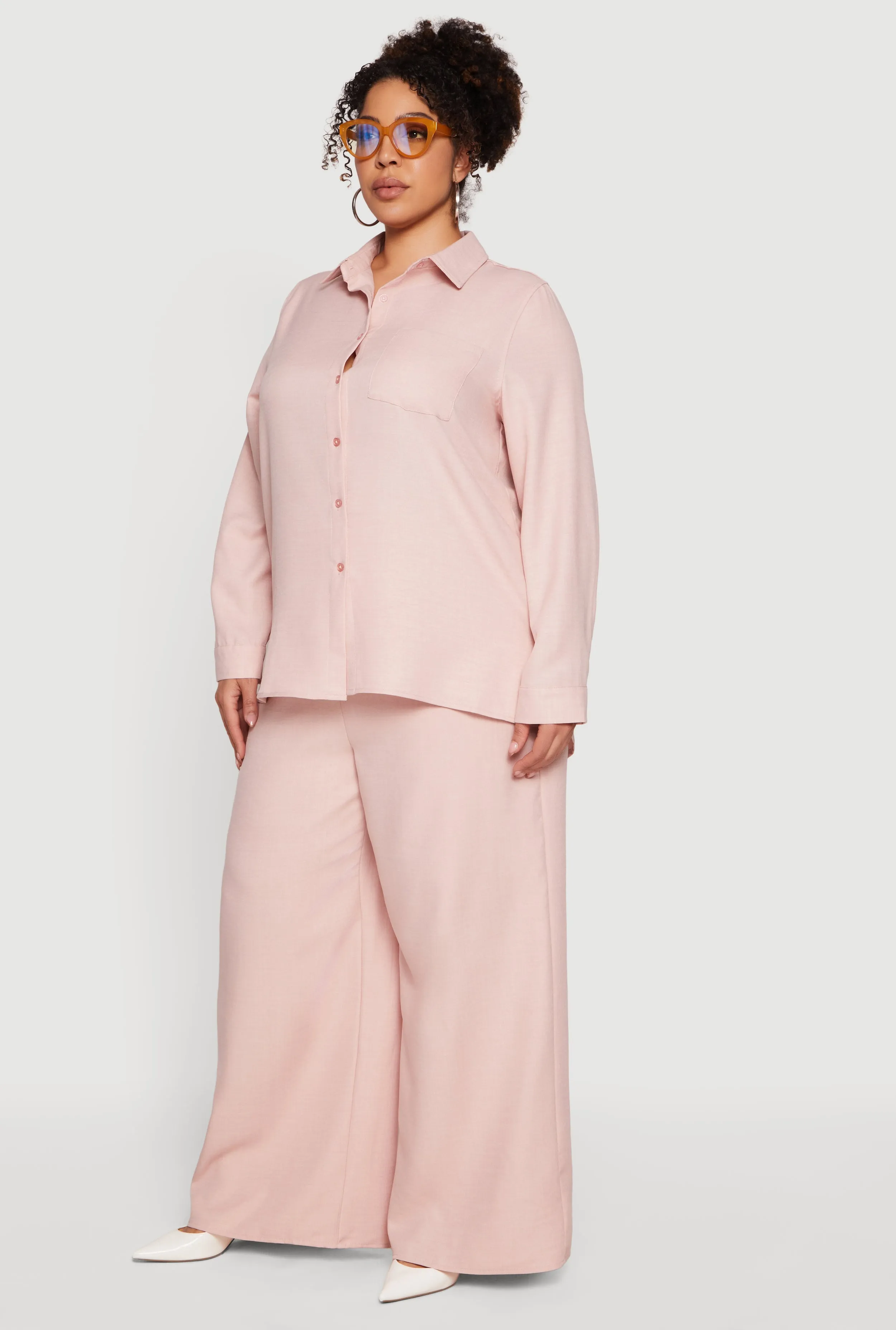 Plus Size High Waisted Wide Leg Pleated Pants sold by Rainbow product image thumbnail 2