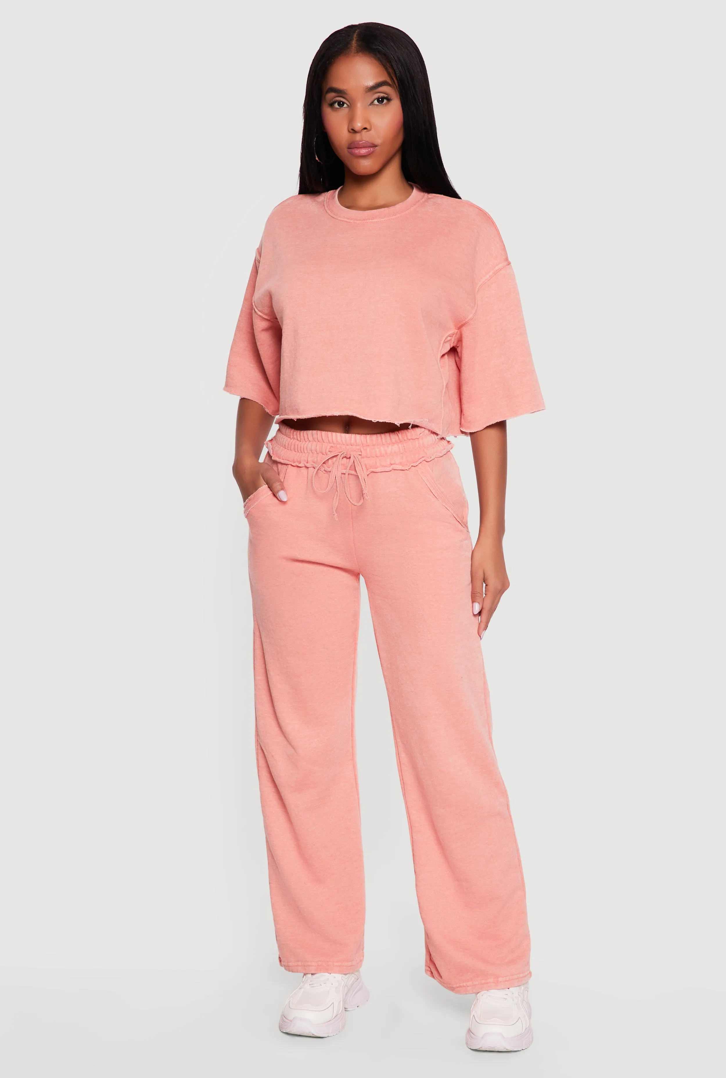 Drawstring Waist Acid Wash Fleece Lined Sweatpants sold by Rainbow product image thumbnail 5