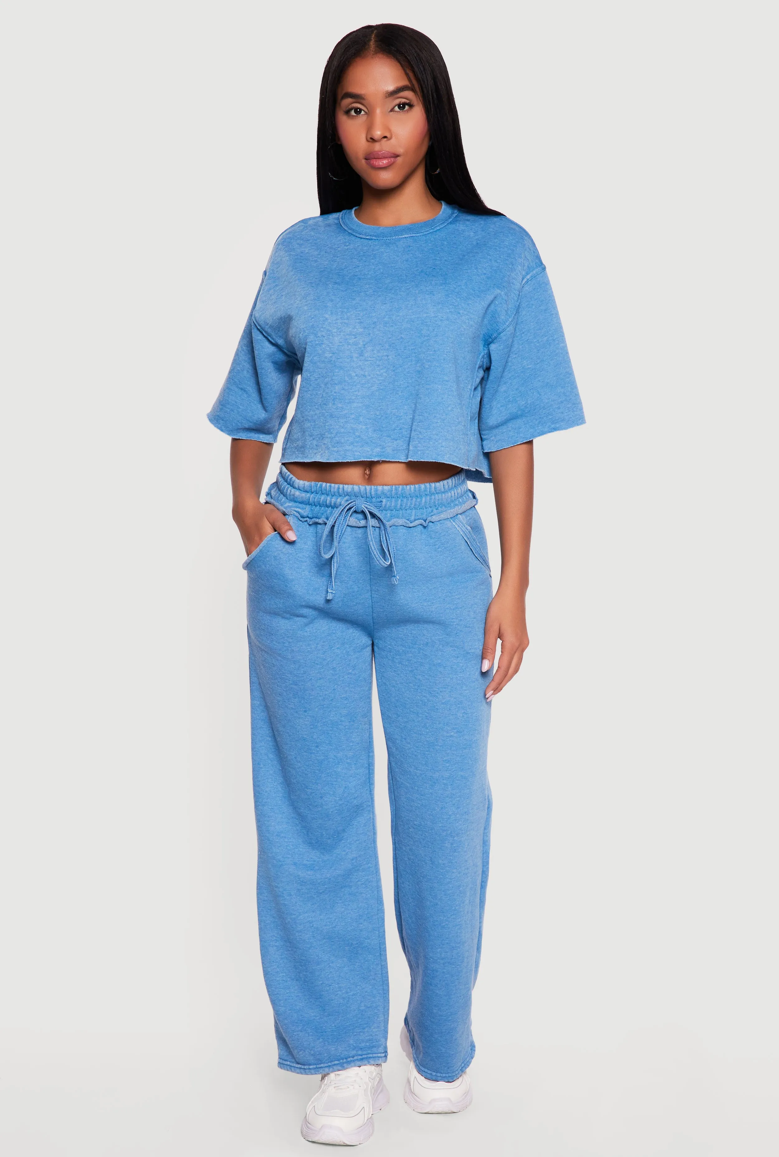 Drawstring Waist Acid Wash Fleece Lined Sweatpants sold by Rainbow product image thumbnail 4