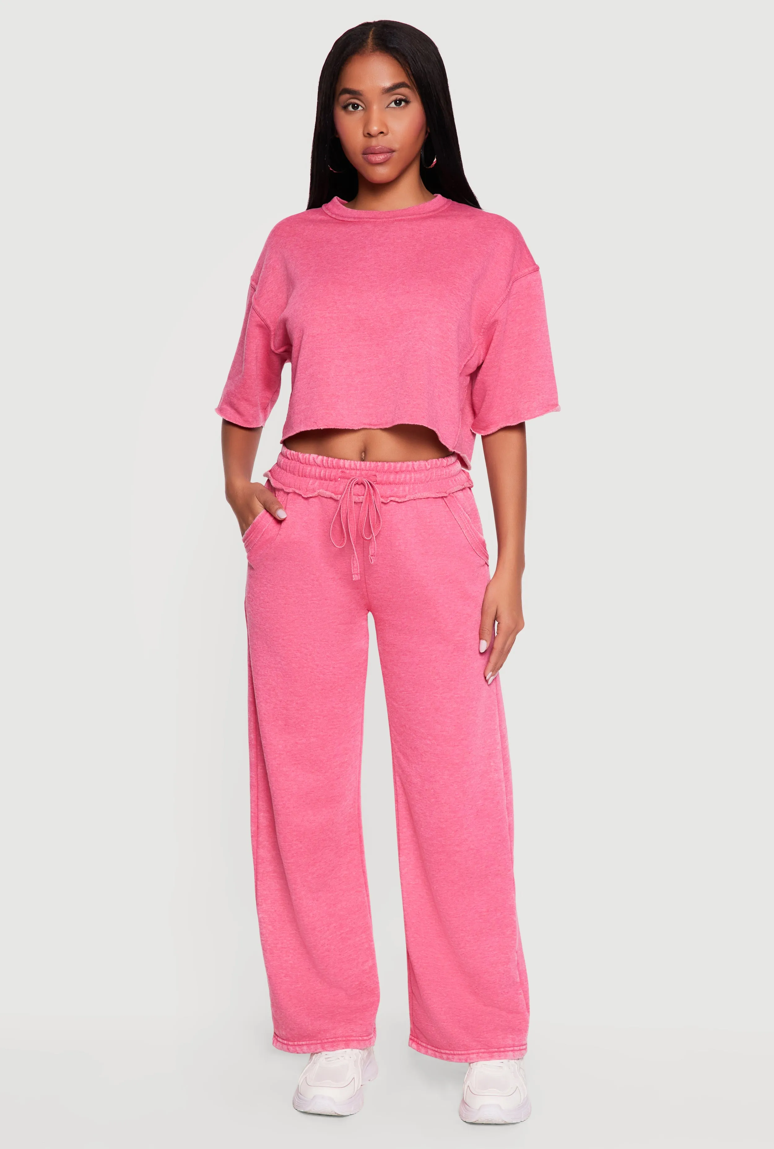 Drawstring Waist Acid Wash Fleece Lined Sweatpants sold by Rainbow product image thumbnail 3