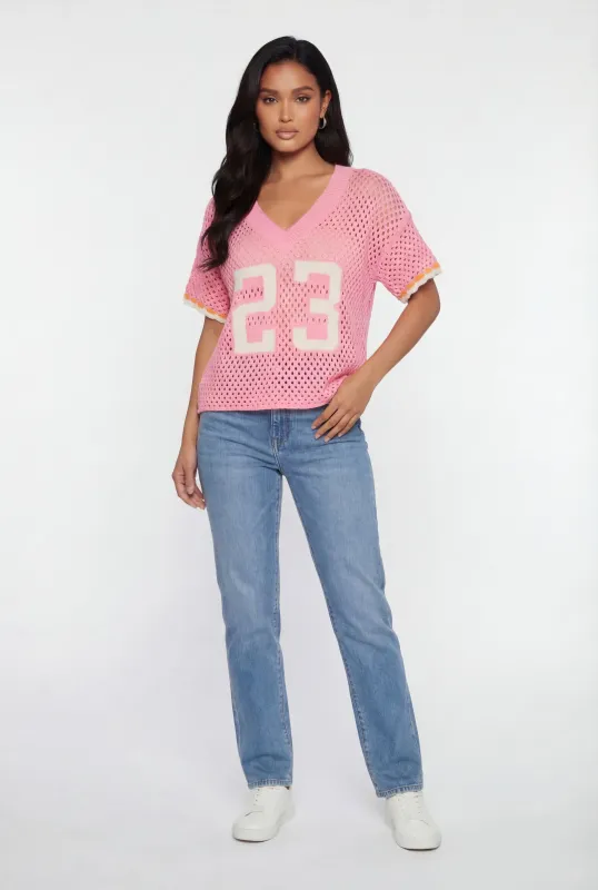 Crochet 23 Graphic Football Jersey made by Rainbow