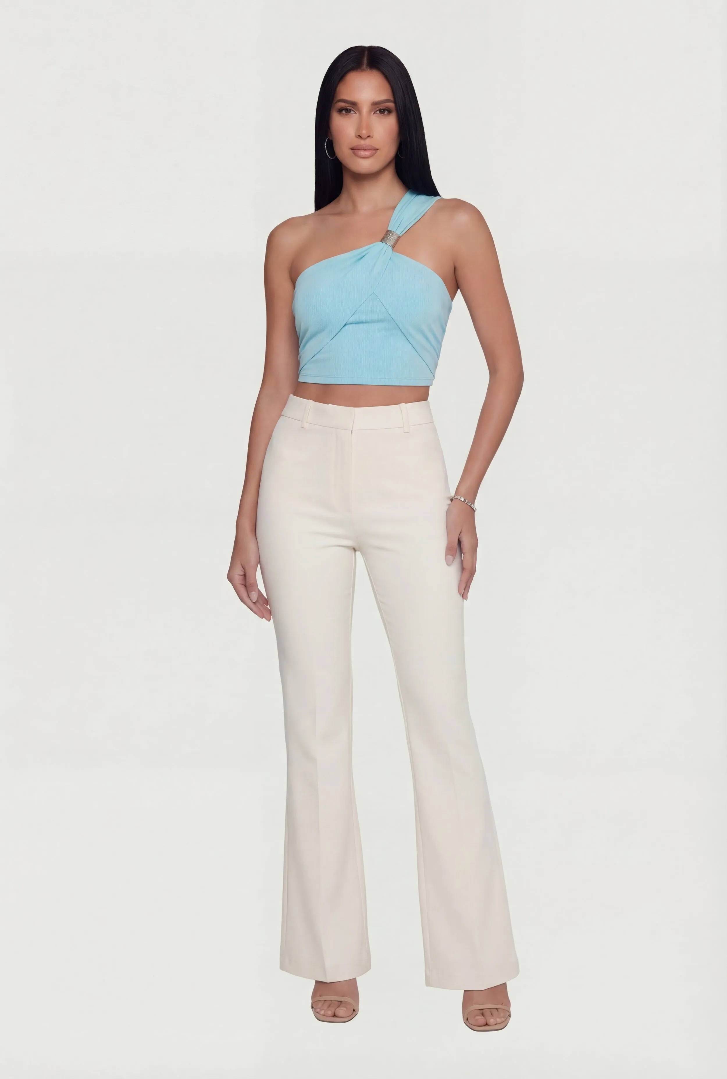 Metallic Detail Side Ruched Crop Top sold by Rainbow product image thumbnail 2