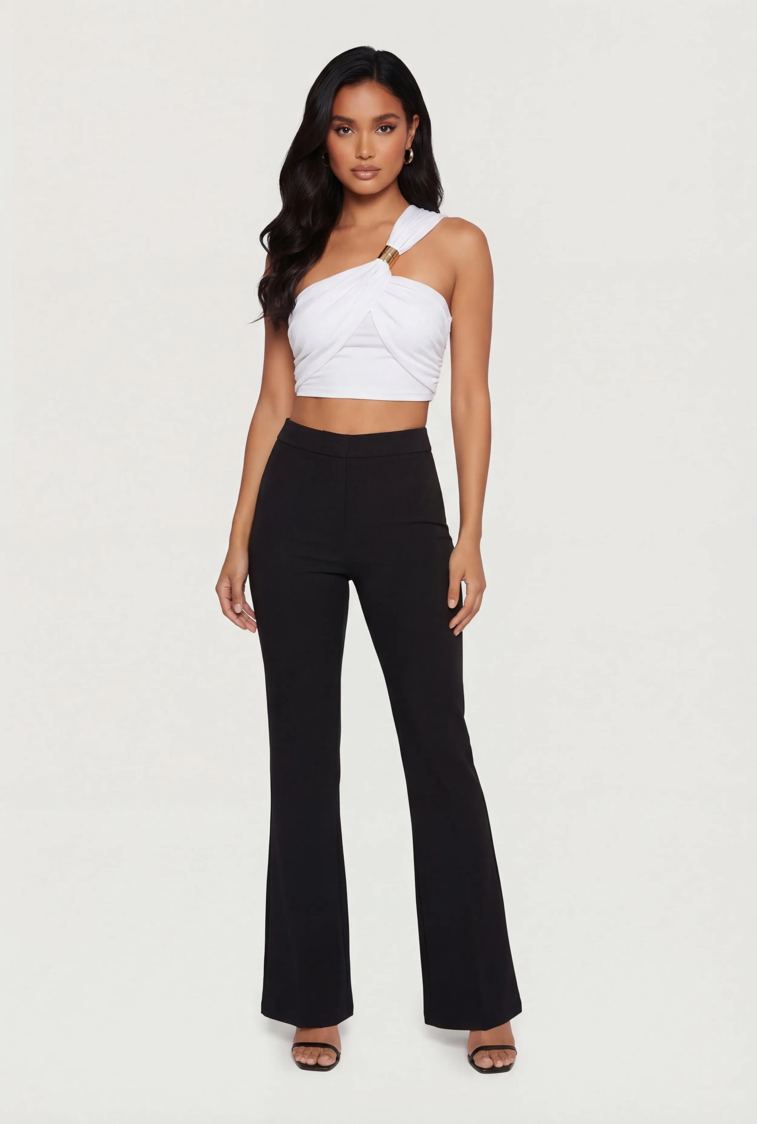Metallic Detail Side Ruched Crop Top sold by Rainbow product image thumbnail 3