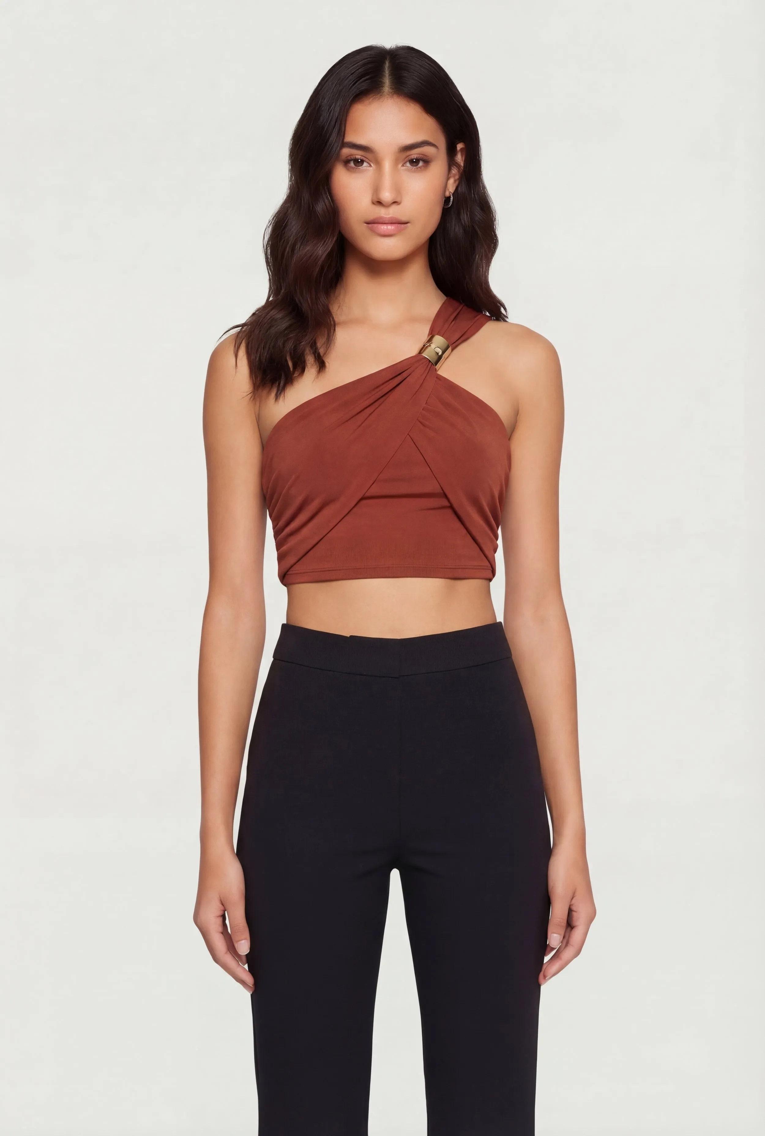Metallic Detail Side Ruched Crop Top sold by Rainbow product image thumbnail 2