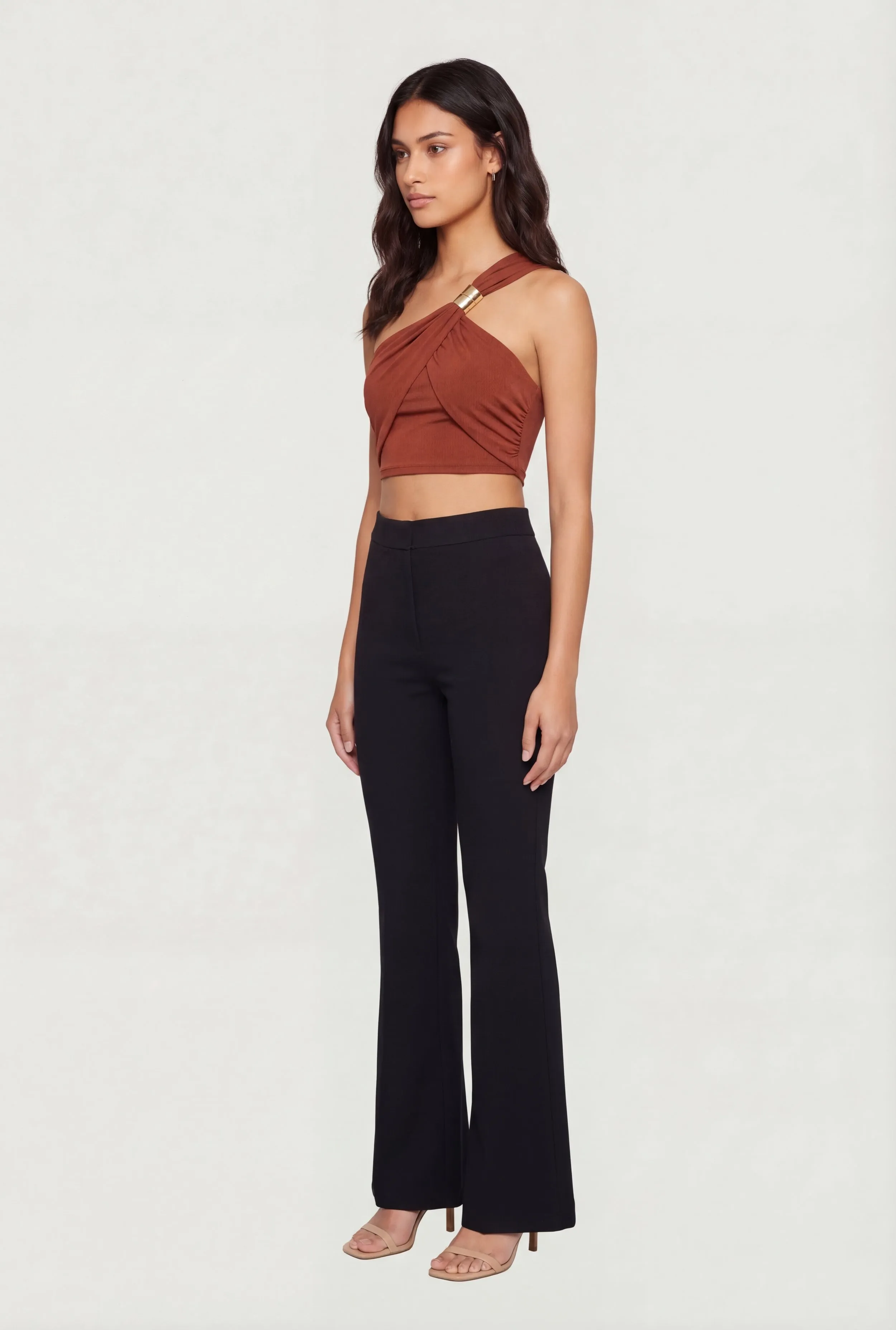 Metallic Detail Side Ruched Crop Top sold by Rainbow product image thumbnail 3