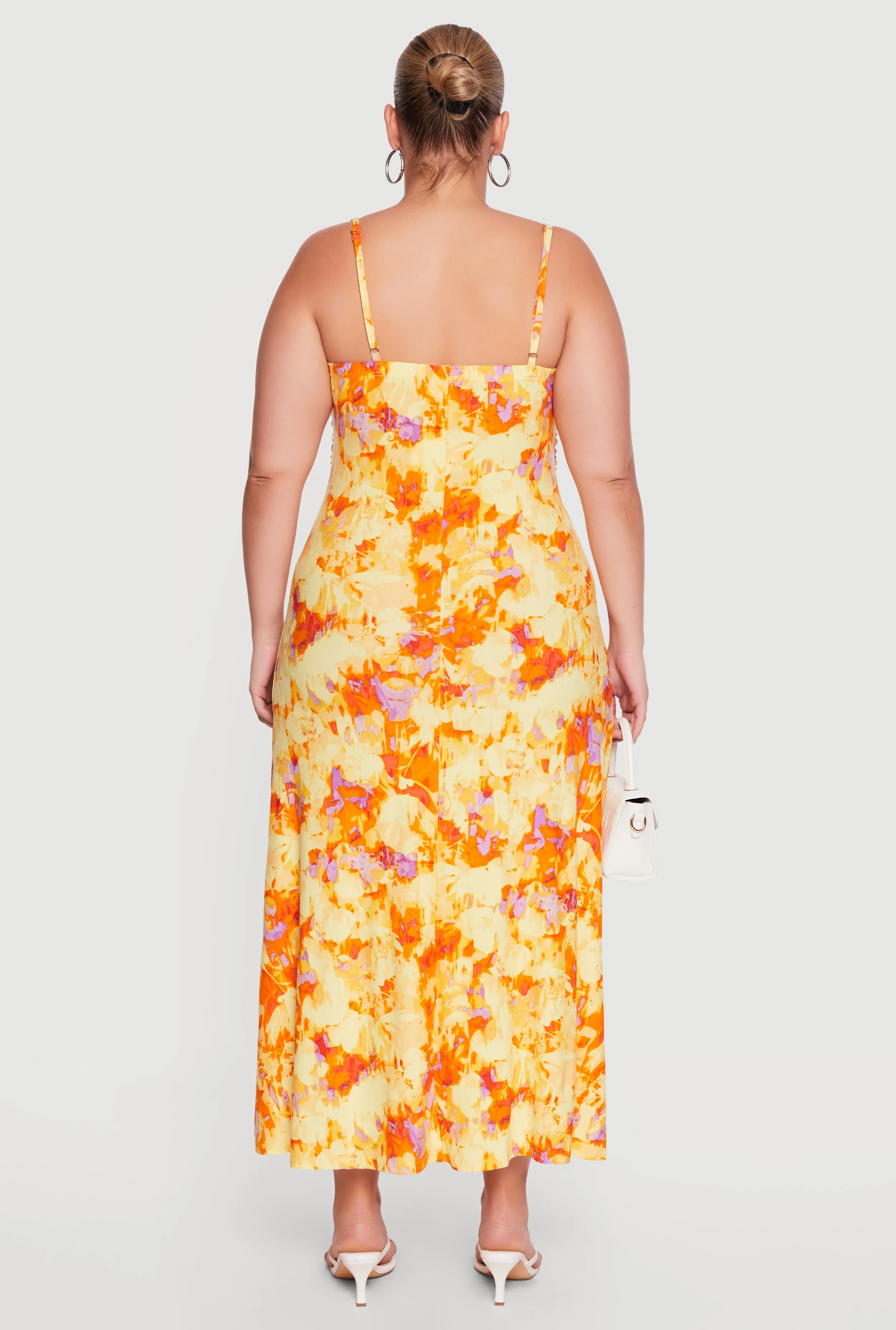 Plus Size Floral Ruched Front Cami Maxi Dress sold by Rainbow product image thumbnail 3