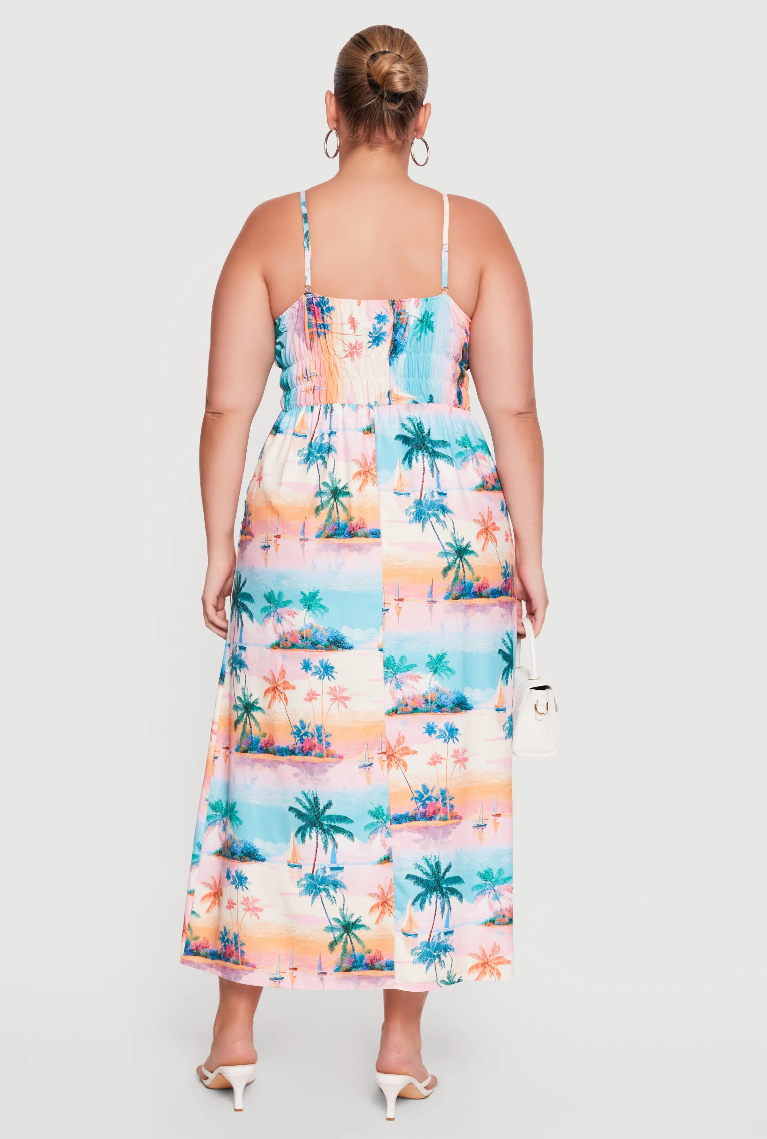 Plus Size Tropical Island Print Cami Maxi Dress sold by Rainbow product image thumbnail 3