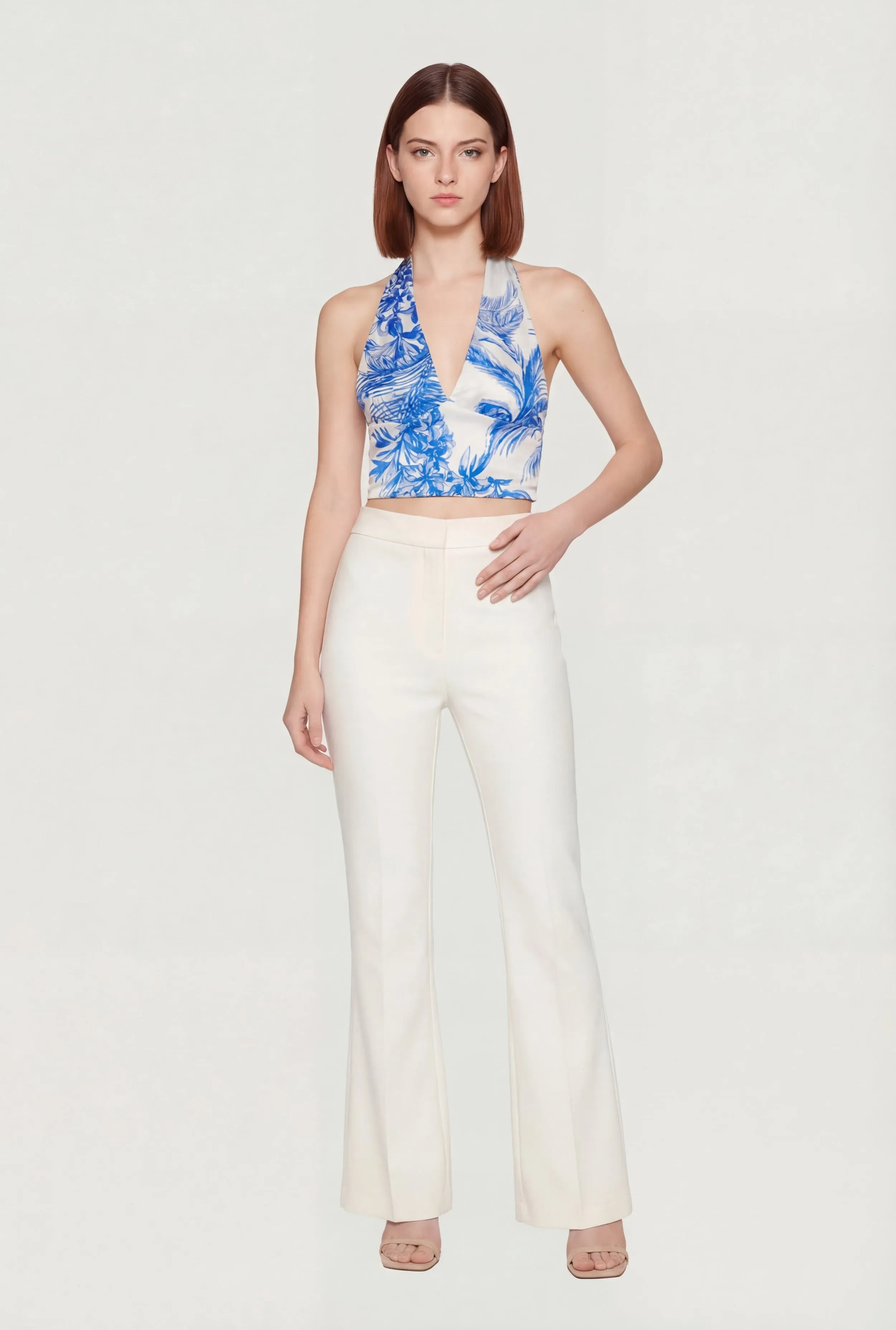 Patterned Smocked Back Cropped Halter Top sold by Rainbow product image thumbnail 2