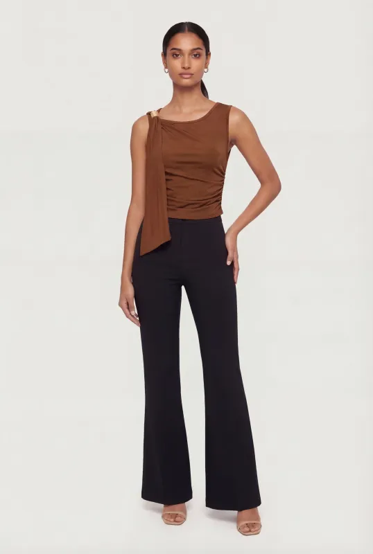 Metallic Detail Ruched Side Scarf Top made by Rainbow