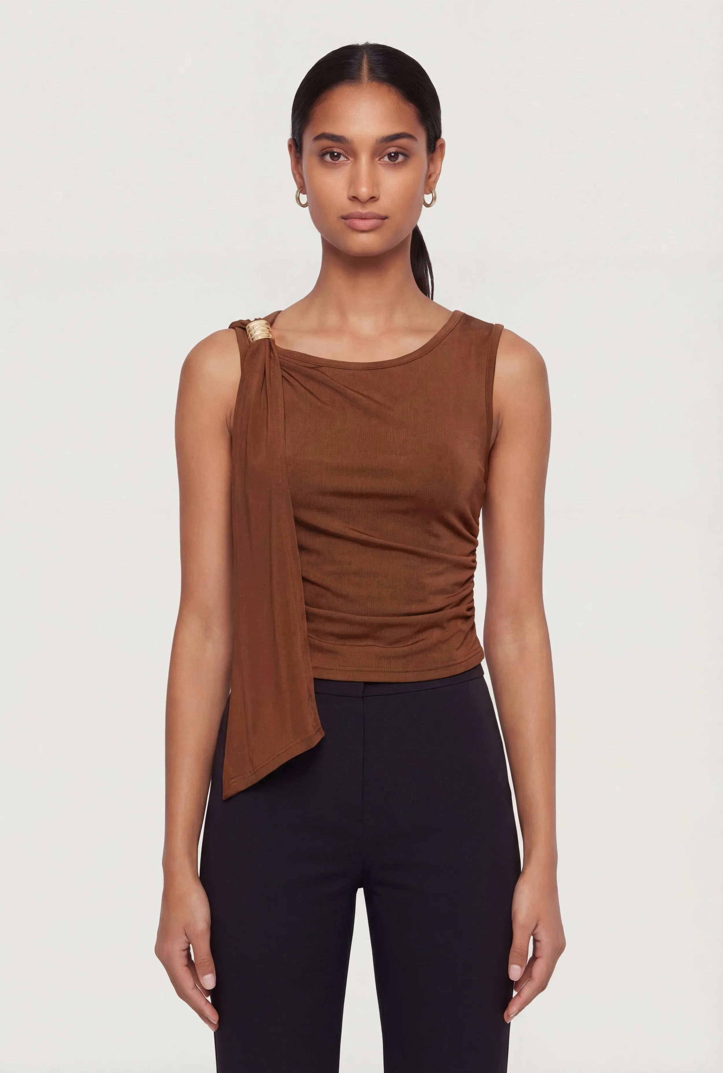 Metallic Detail Ruched Side Scarf Top sold by Rainbow product image thumbnail 2