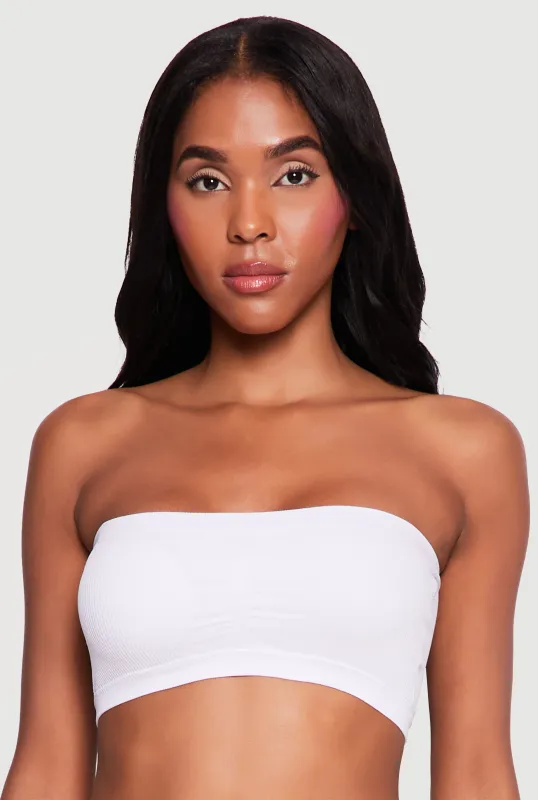 Ribbed Knit Stretch Bandeau Bra made by Rainbow