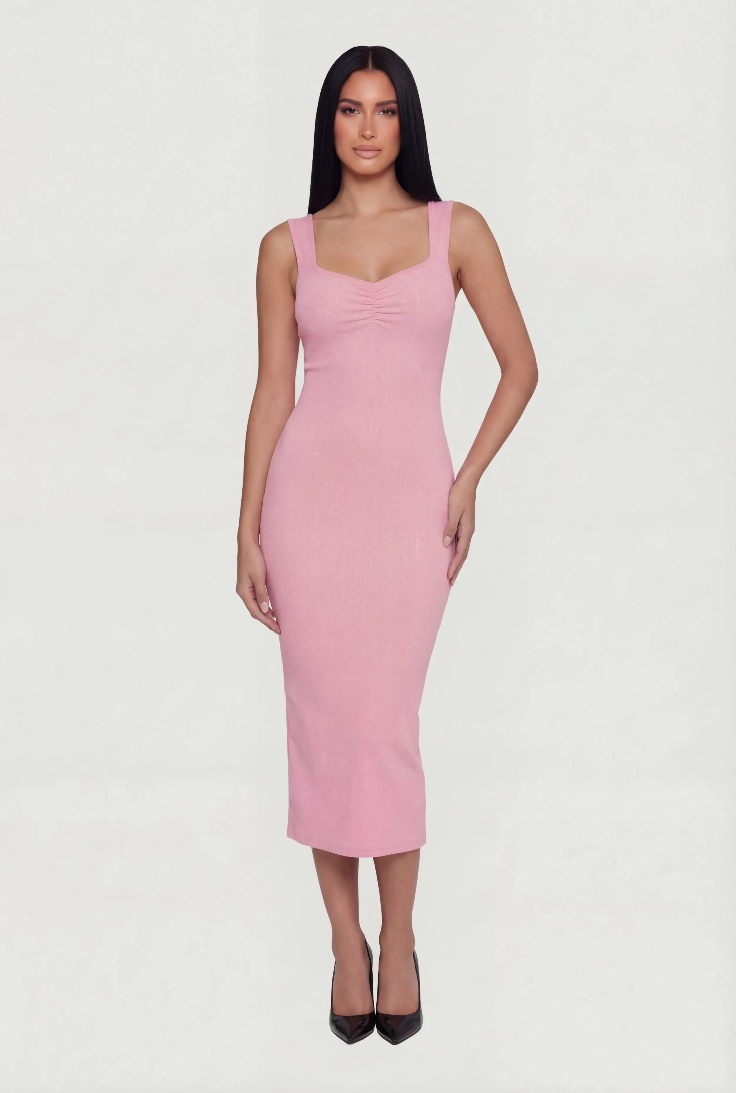 Ruched Front Keyhole Back Tank Dress sold by Rainbow product image thumbnail 3