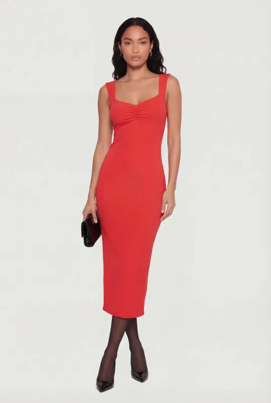 Ruched Front Keyhole Back Tank Dress made by Rainbow