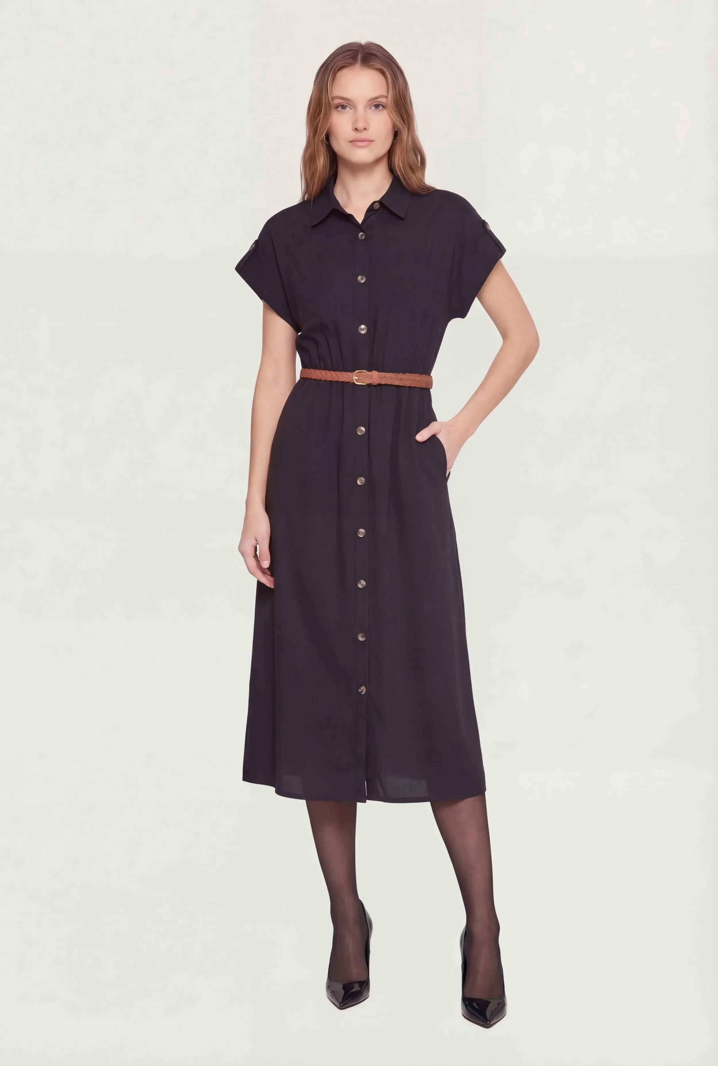 Poplin Pocket Shirt Dress with Belt sold by Rainbow product image thumbnail 3