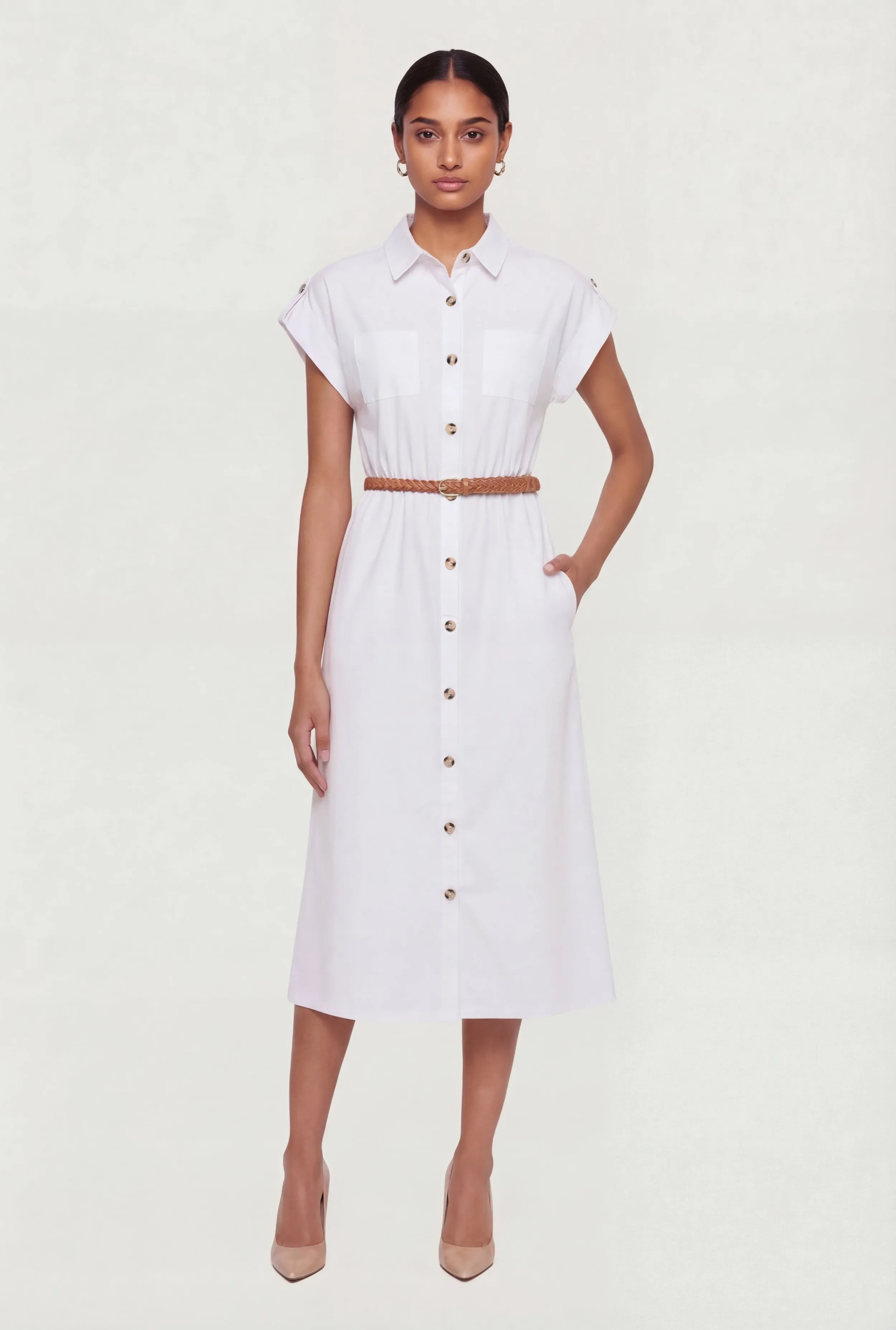 Poplin Pocket Shirt Dress with Belt sold by Rainbow product image thumbnail 2