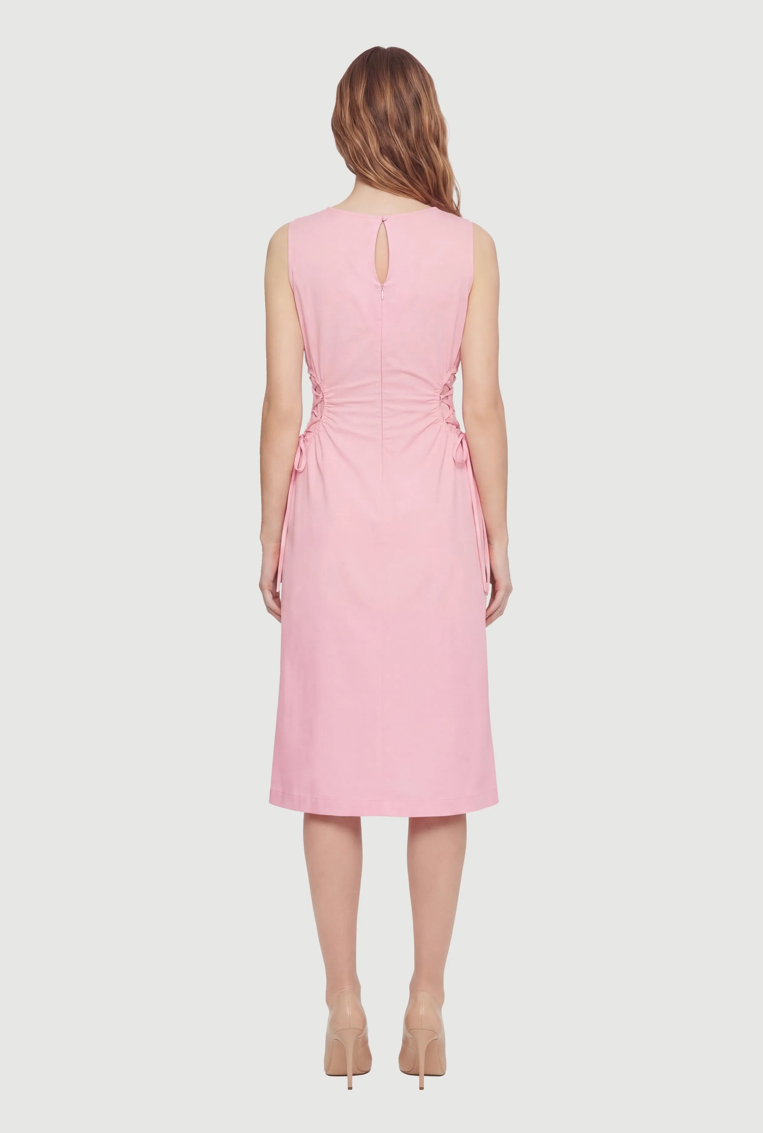 Lace Up Side Detail Sleeveless Midi Dress sold by Rainbow product image thumbnail 3